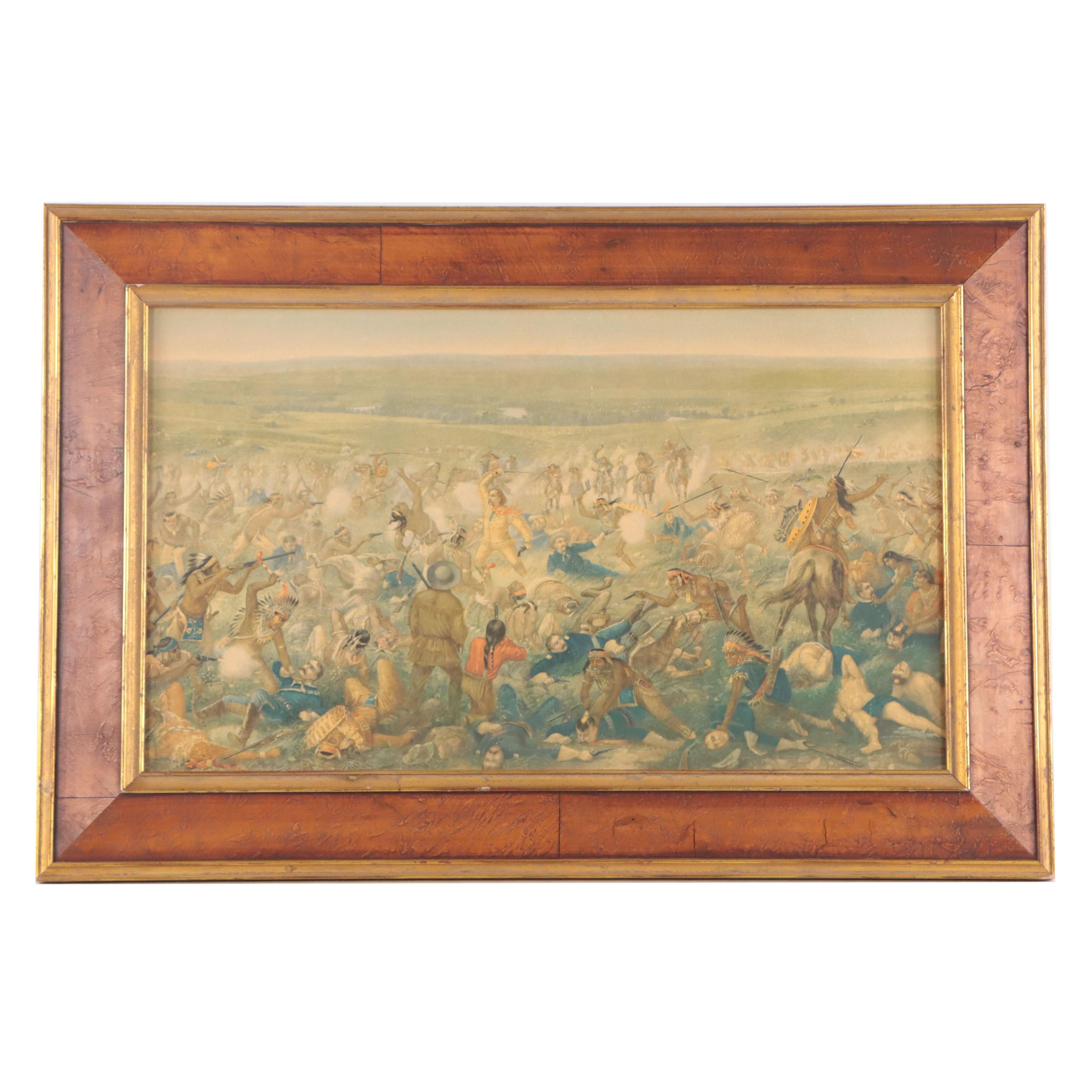 Offset Lithograph After Otto Becker "Custer's Last Fight," Mid-20th Century