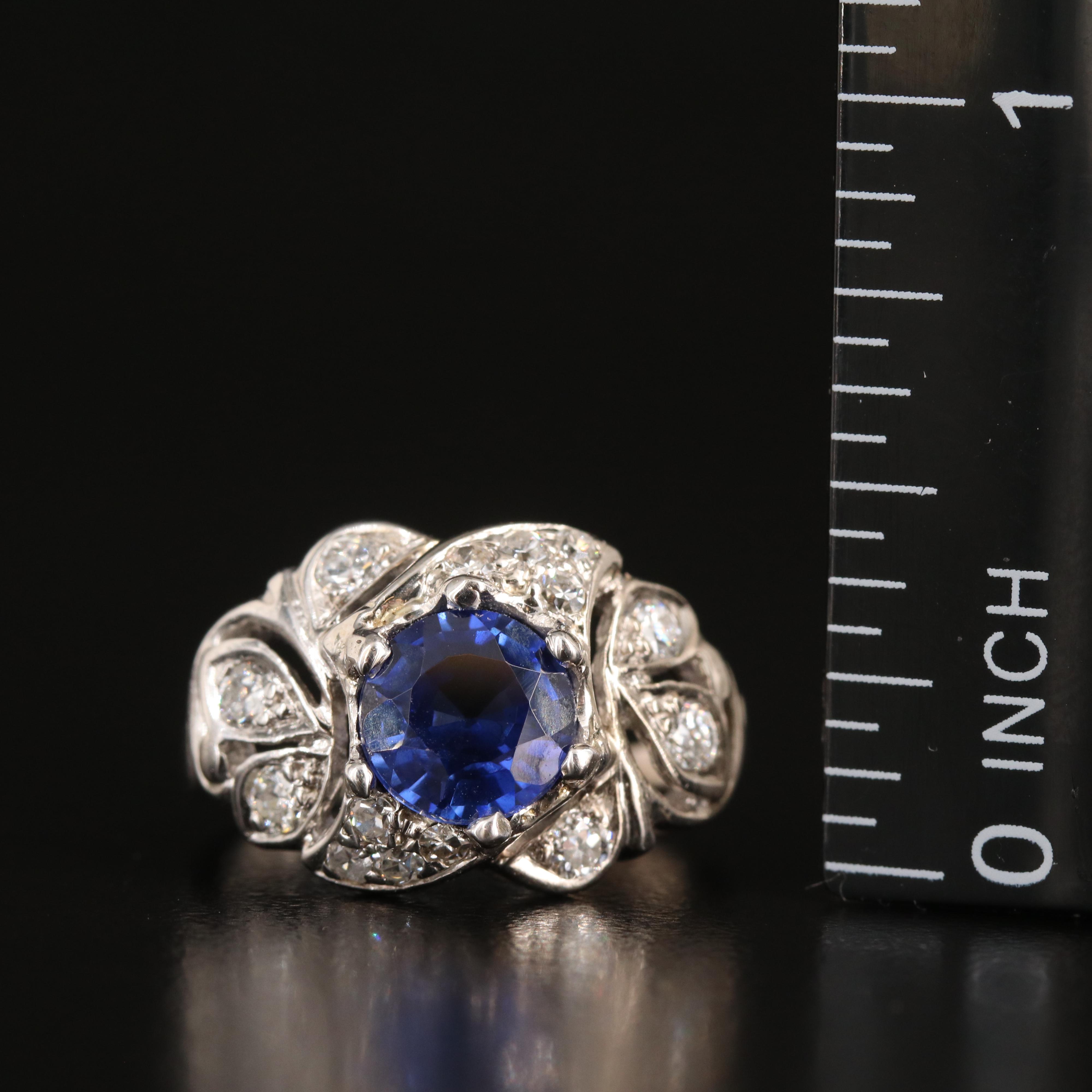 Vintage 14K Sapphire and Diamond Ring