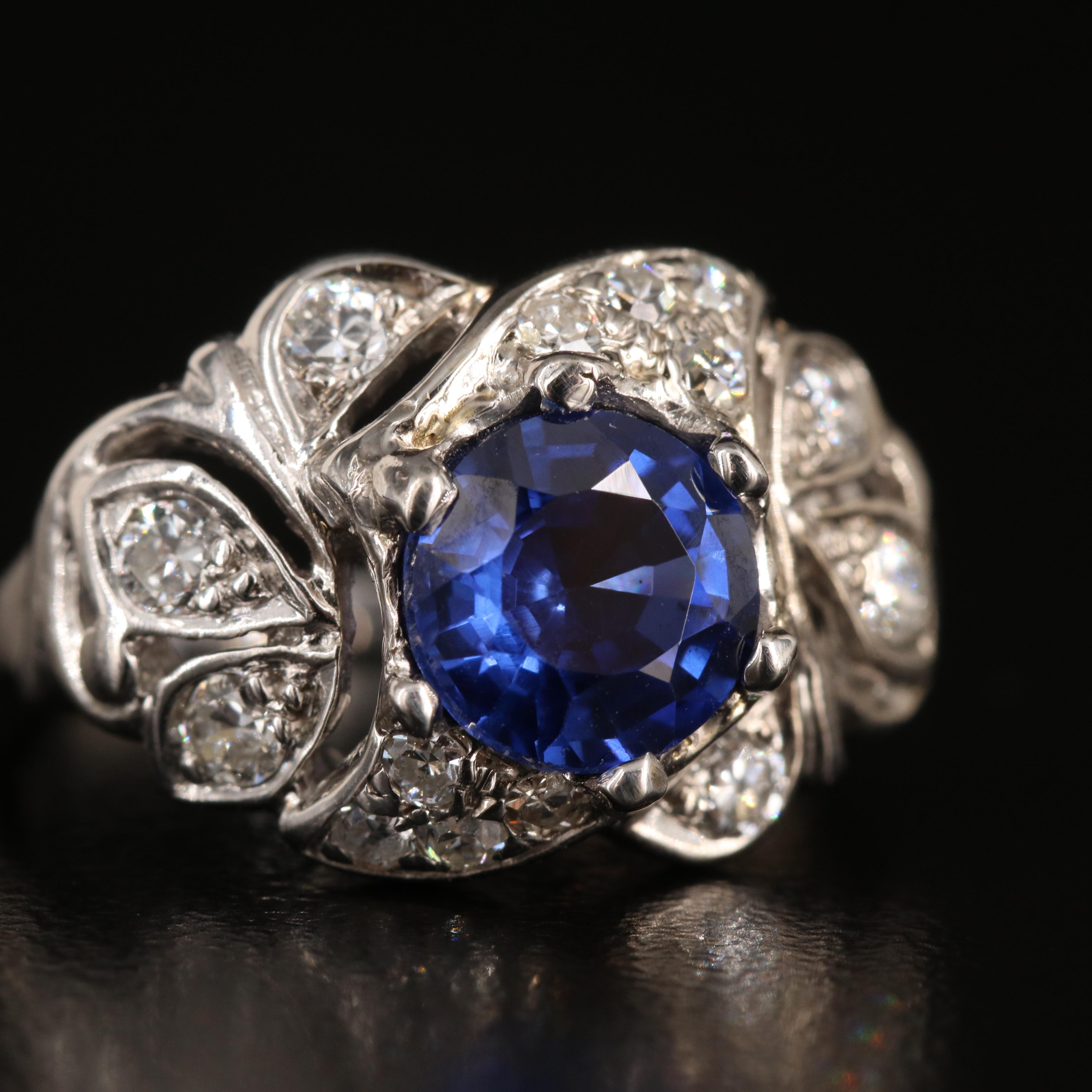 Vintage 14K Sapphire and Diamond Ring