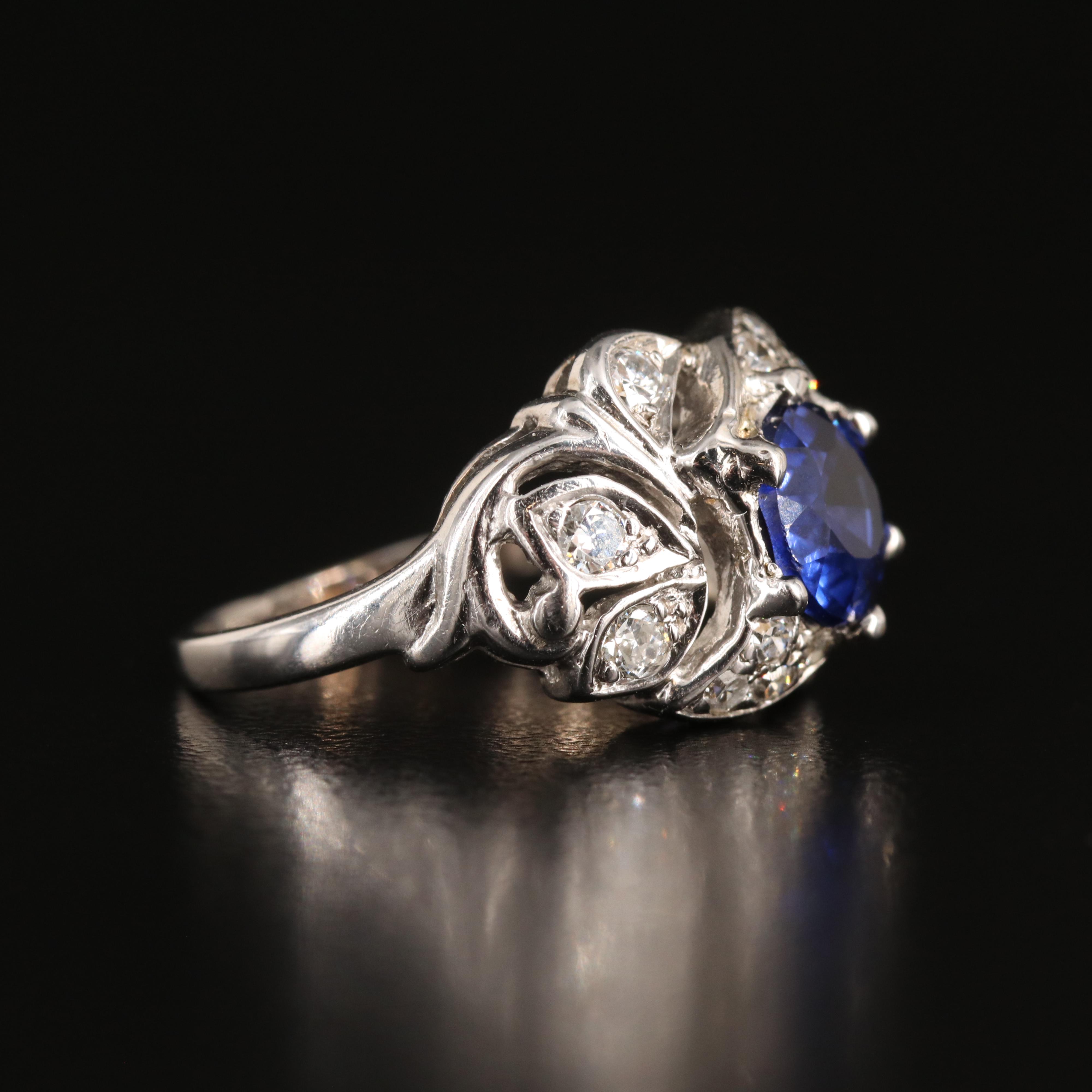 Vintage 14K Sapphire and Diamond Ring
