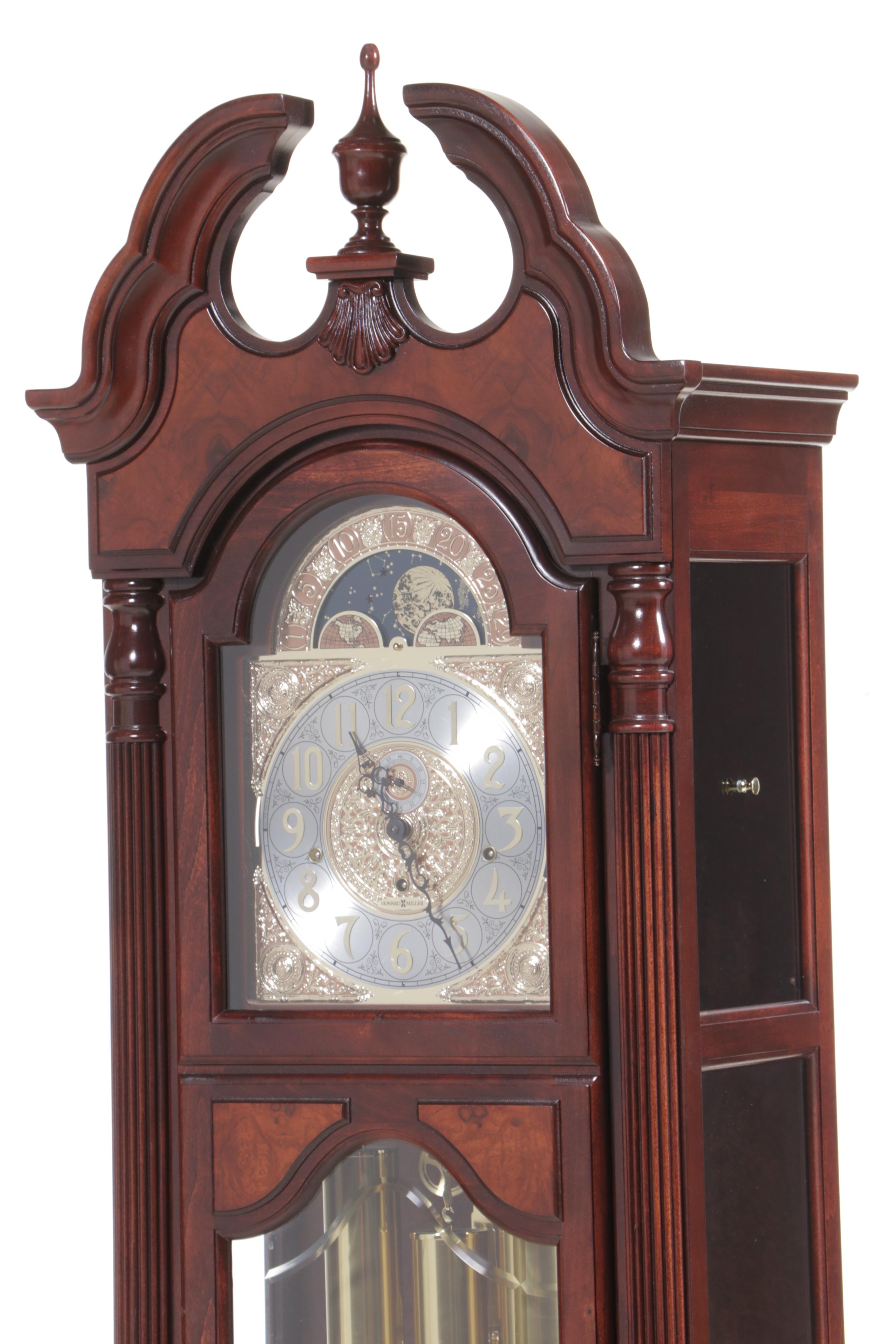 Howard Miller "Langston" Federal Style Cherrywood-Stained Grandfather Clock