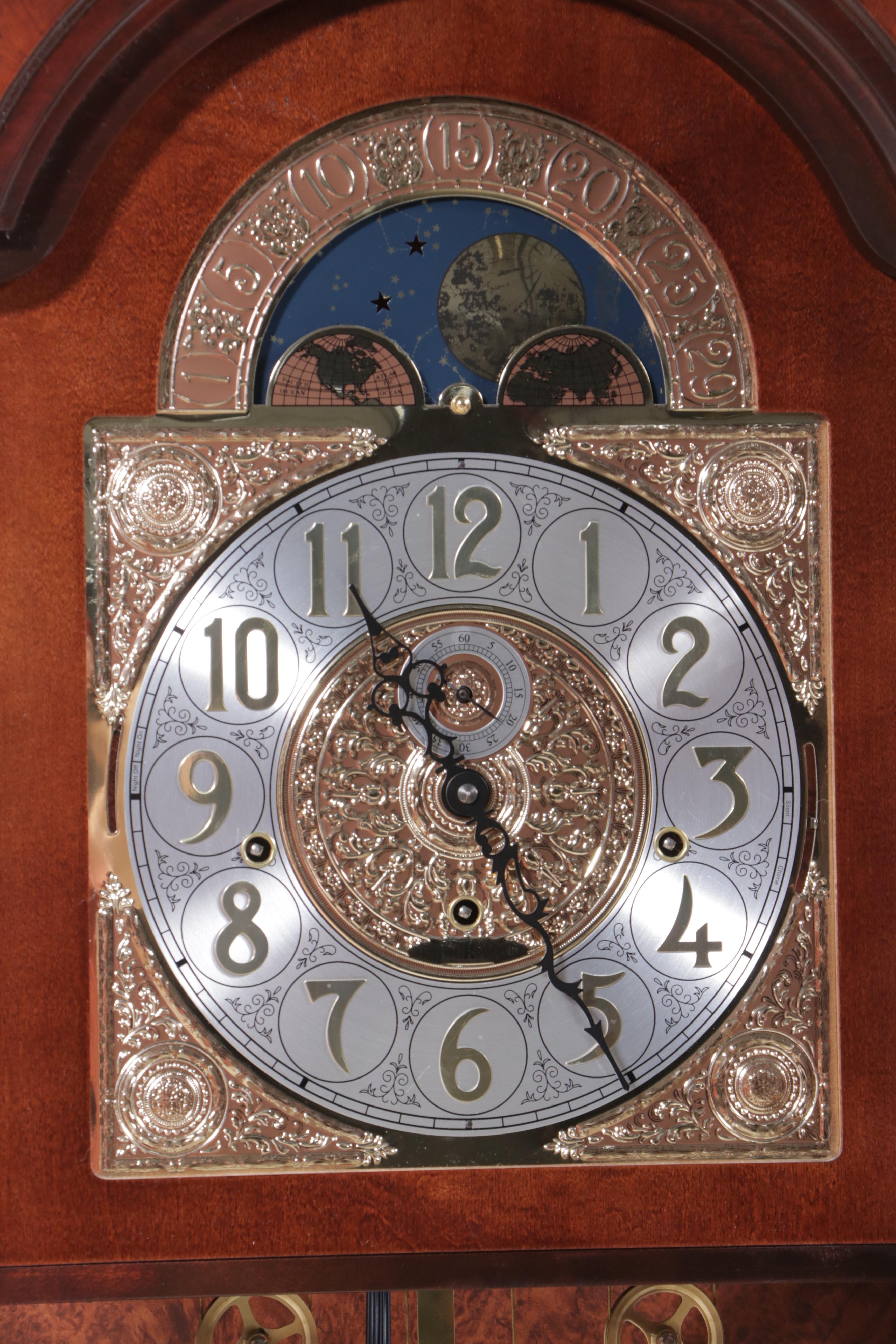 Howard Miller "Langston" Federal Style Cherrywood-Stained Grandfather Clock