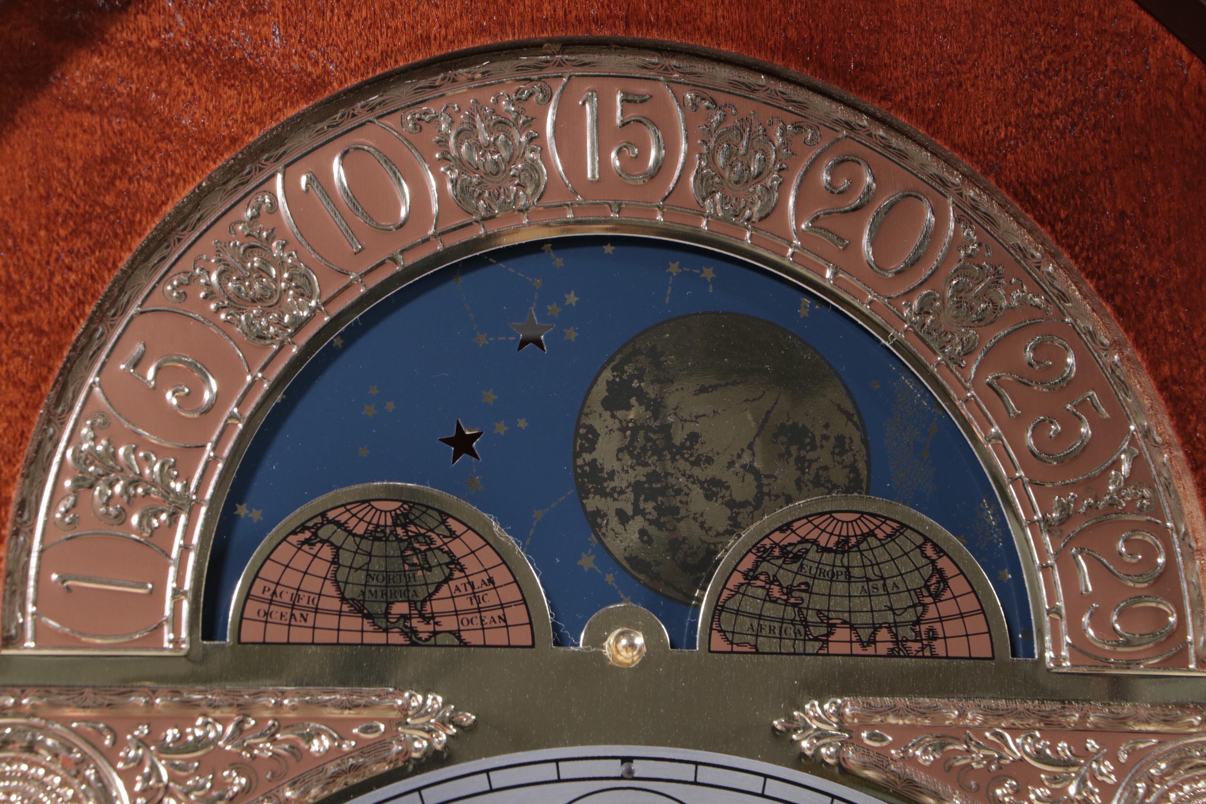 Howard Miller "Langston" Federal Style Cherrywood-Stained Grandfather Clock