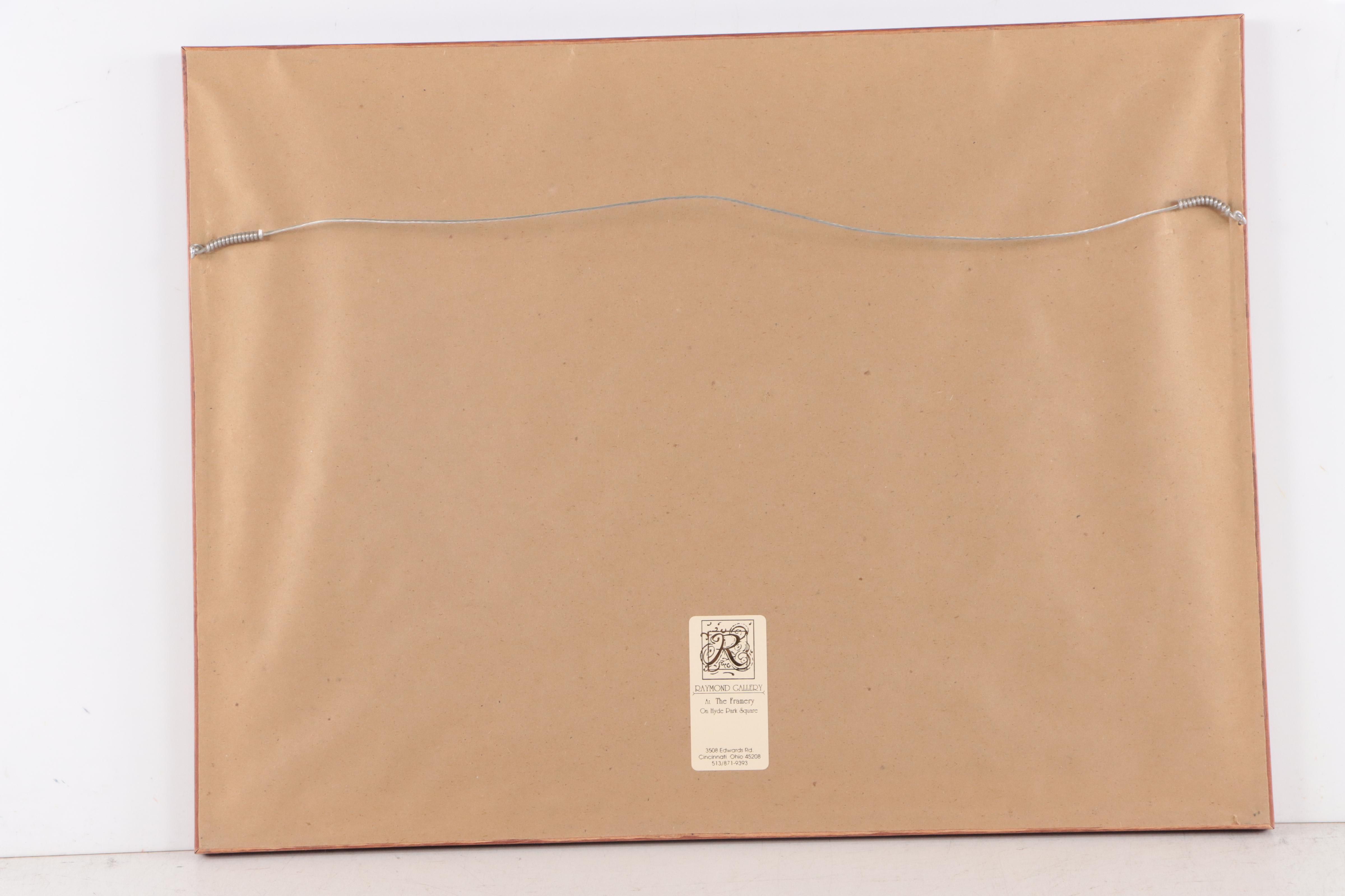 Jim Borgman Cartoon Ink Drawing of Cincinnati Riverboat Scene, 1988