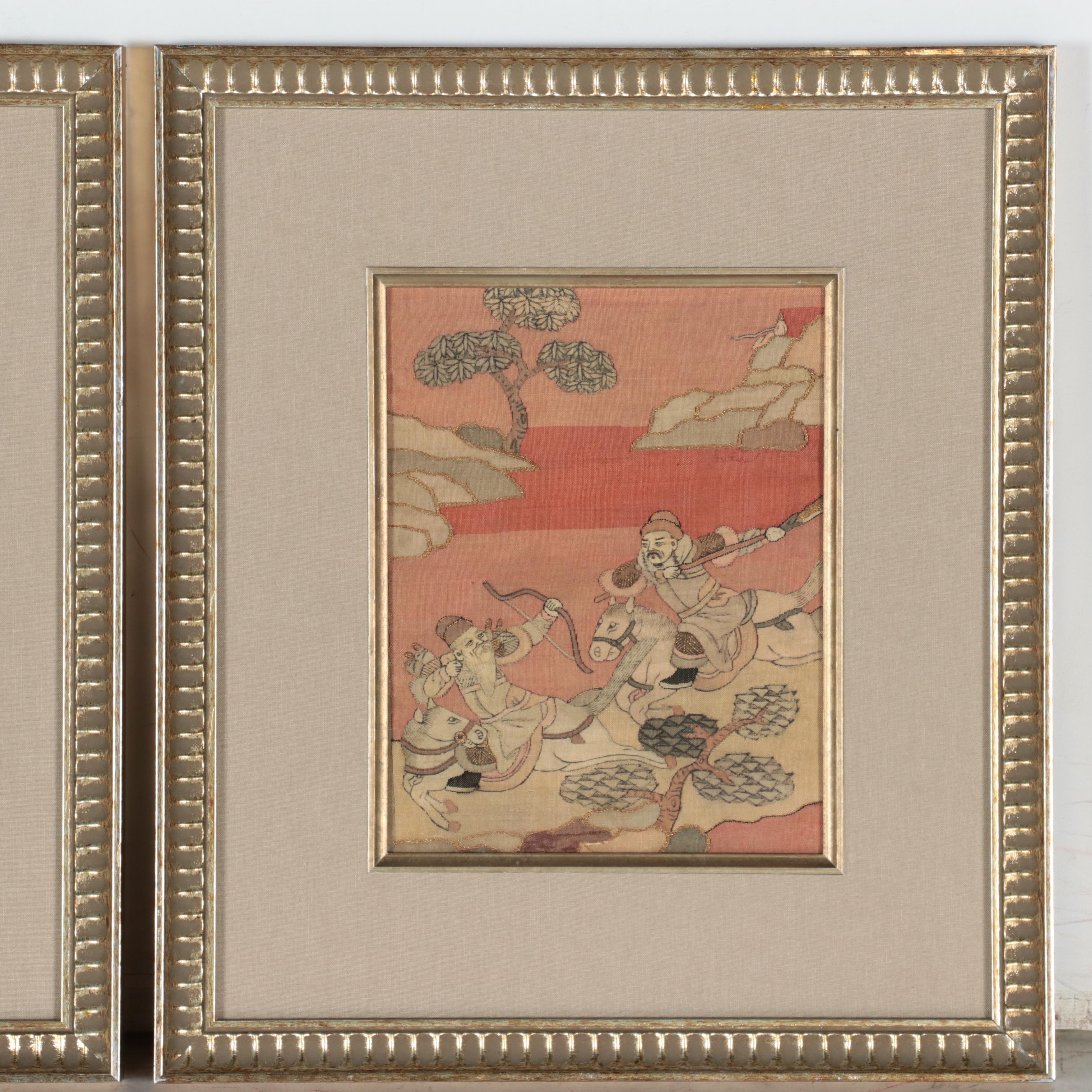 Chinese Handwoven and Embroidered Kesi Tapestry Panels