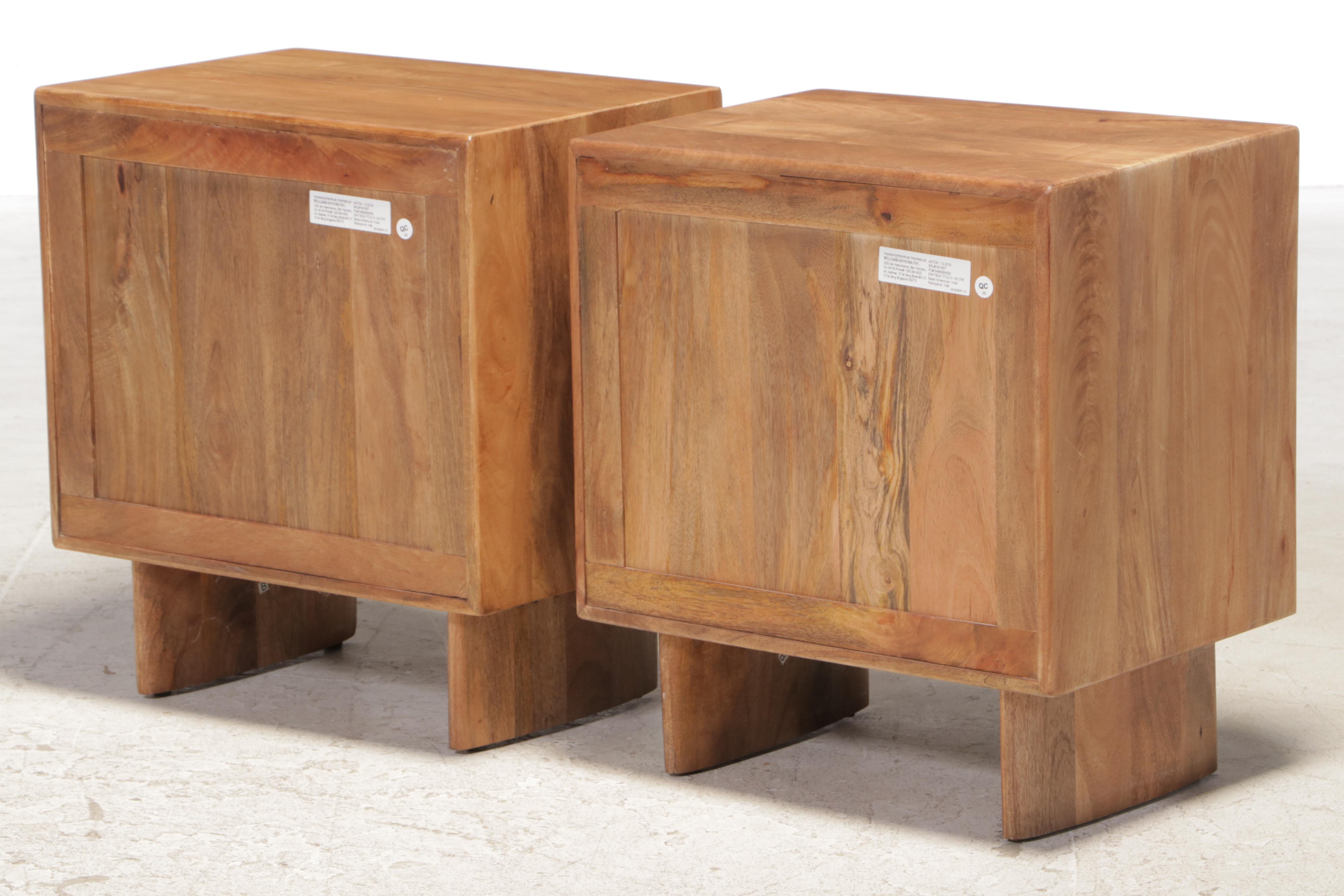 Pair of Williams-Sonoma Modern Style Mangowood End Tables