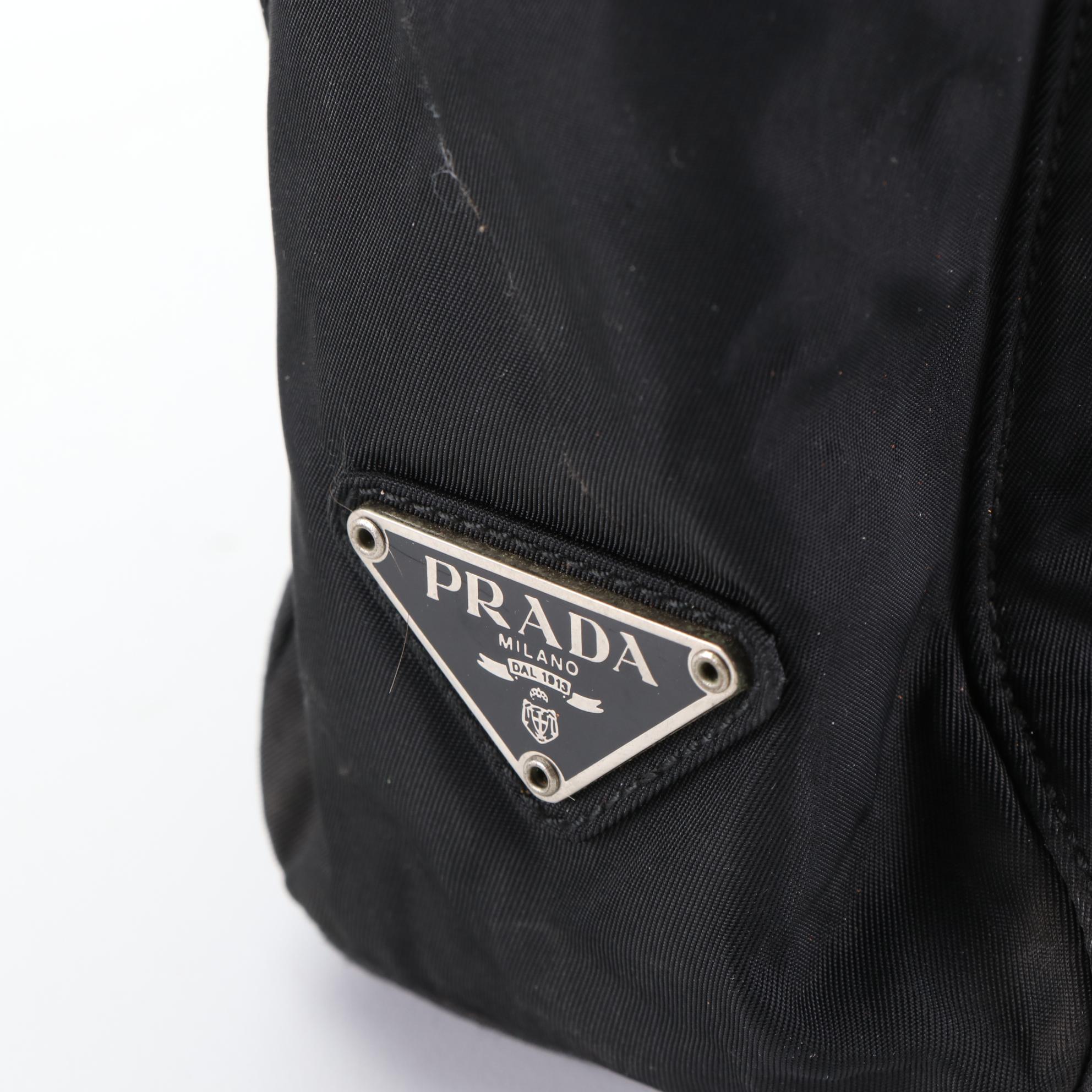 Prada Top Handle Tote in Black Nylon