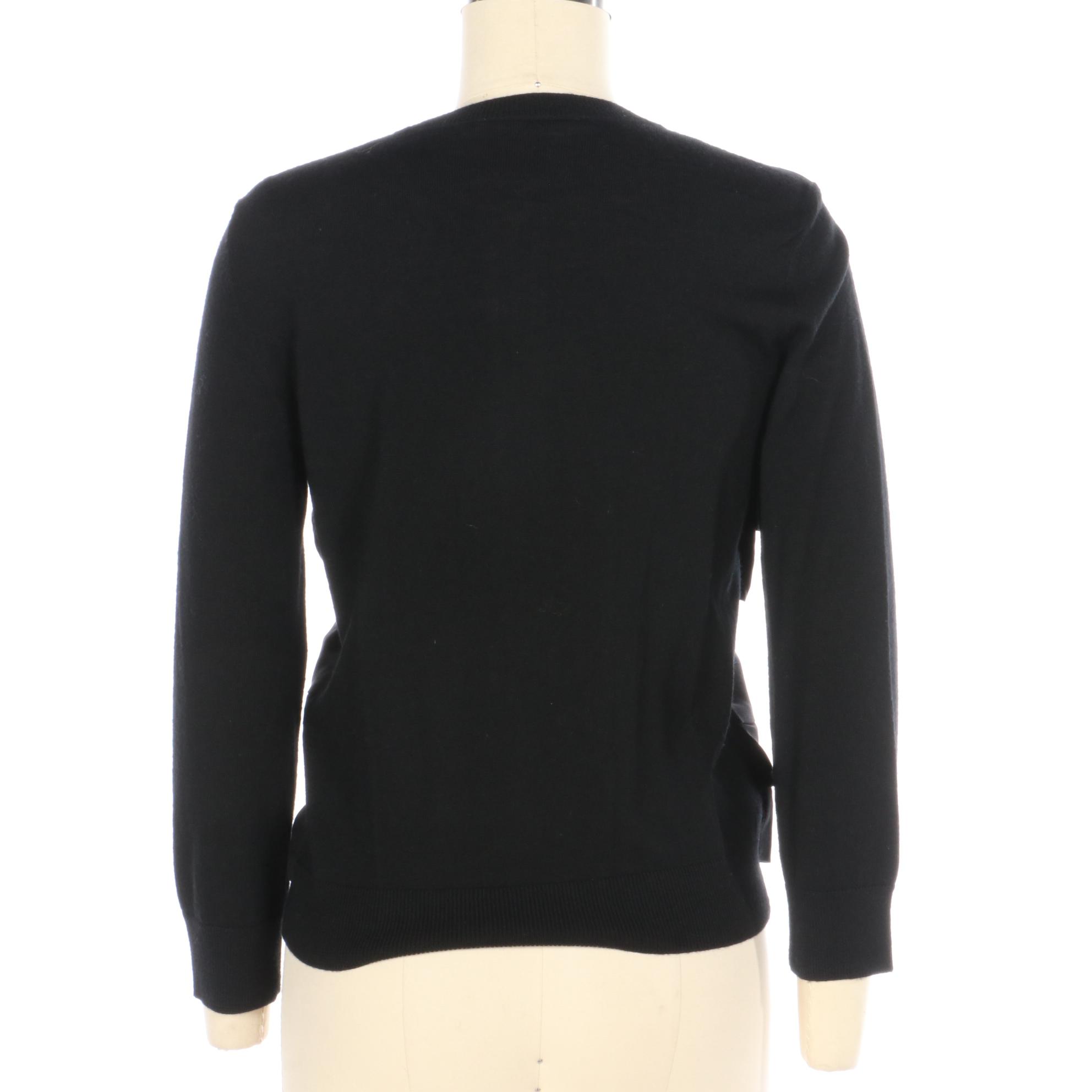 Tory Burch Zip Cardigan in Merino Wool with Silk Pleats