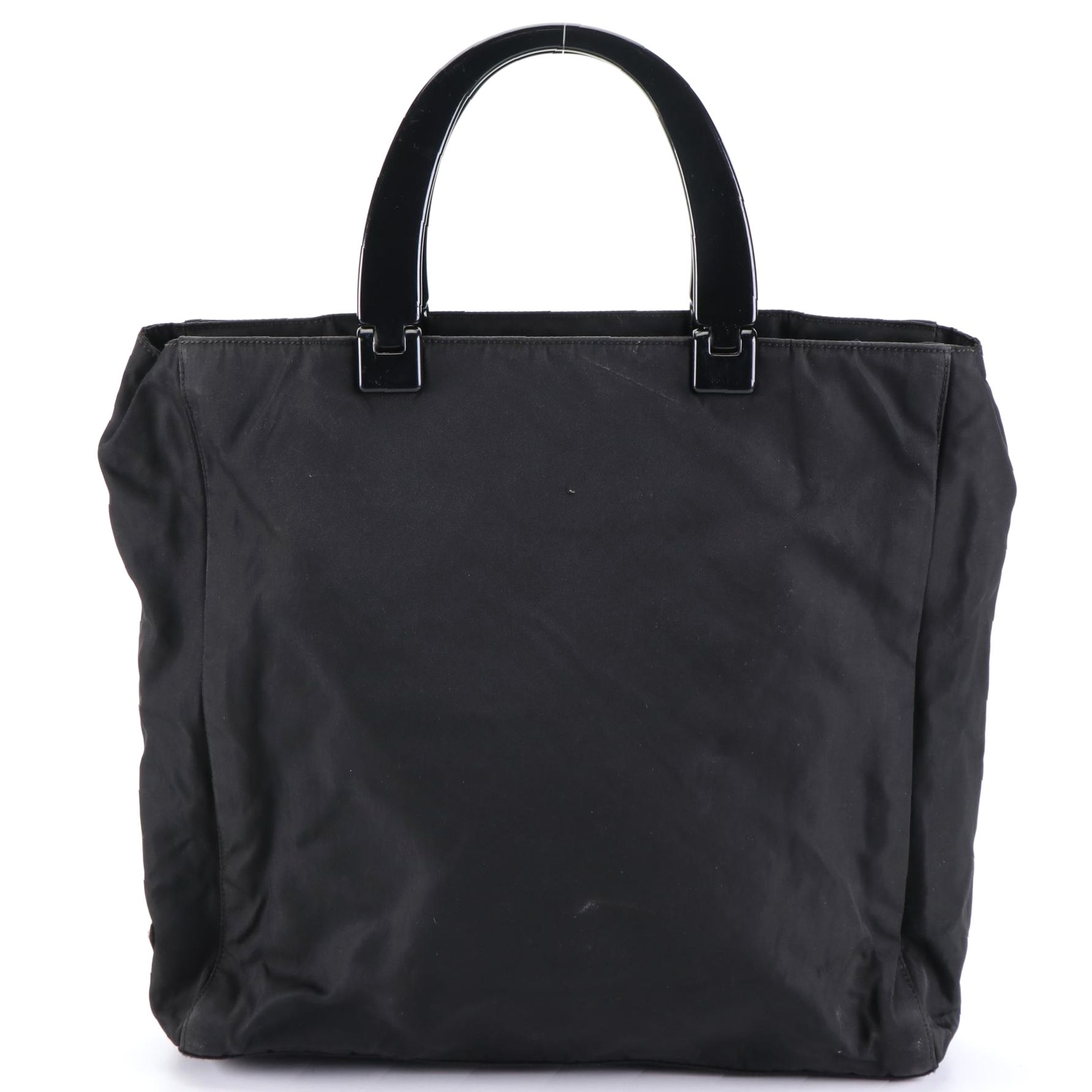 Prada Top Handle Tote in Black Nylon