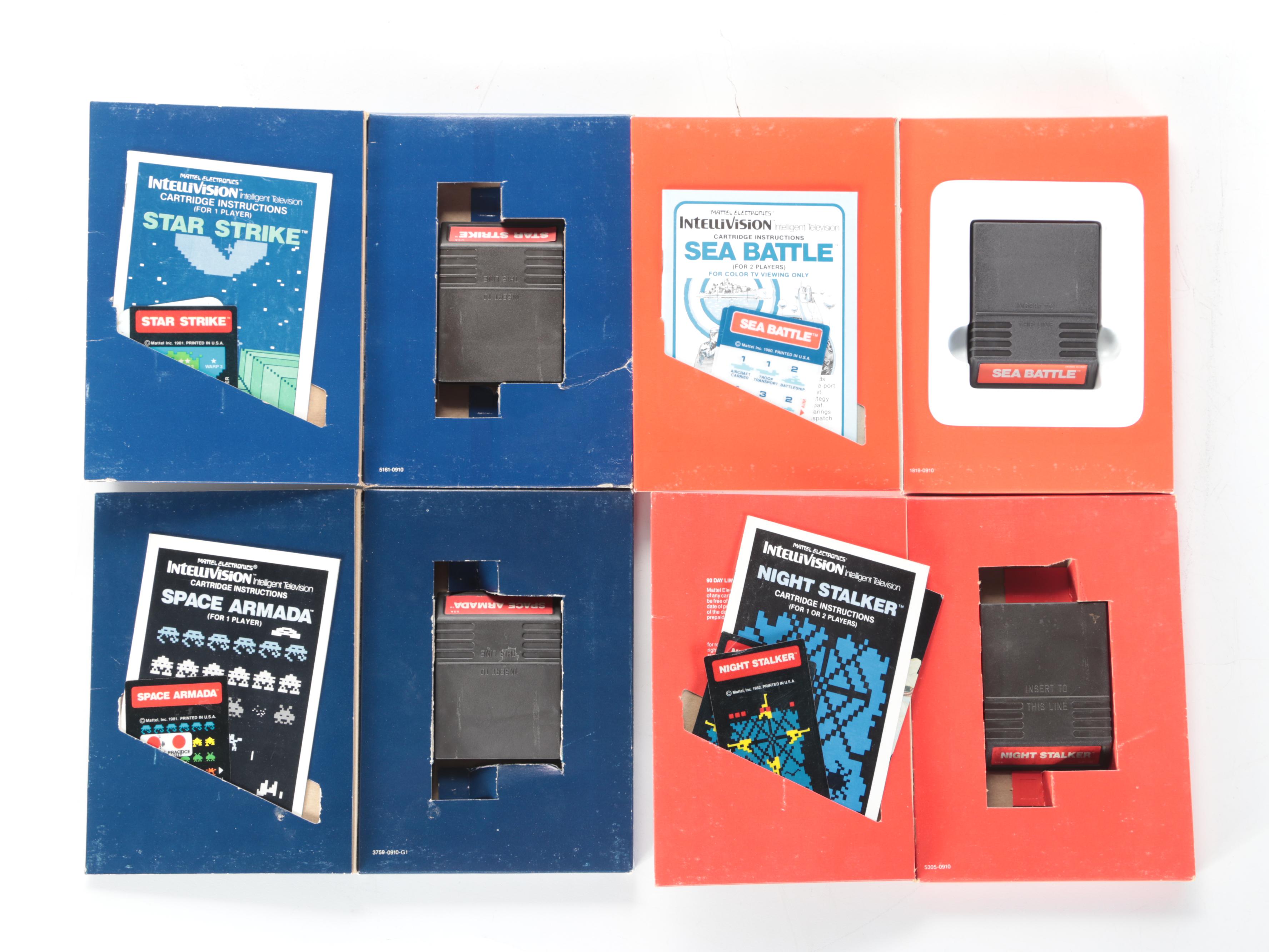 Intellivision and Atari 2600 Video Games with NBA, Bermuda Triangle, More