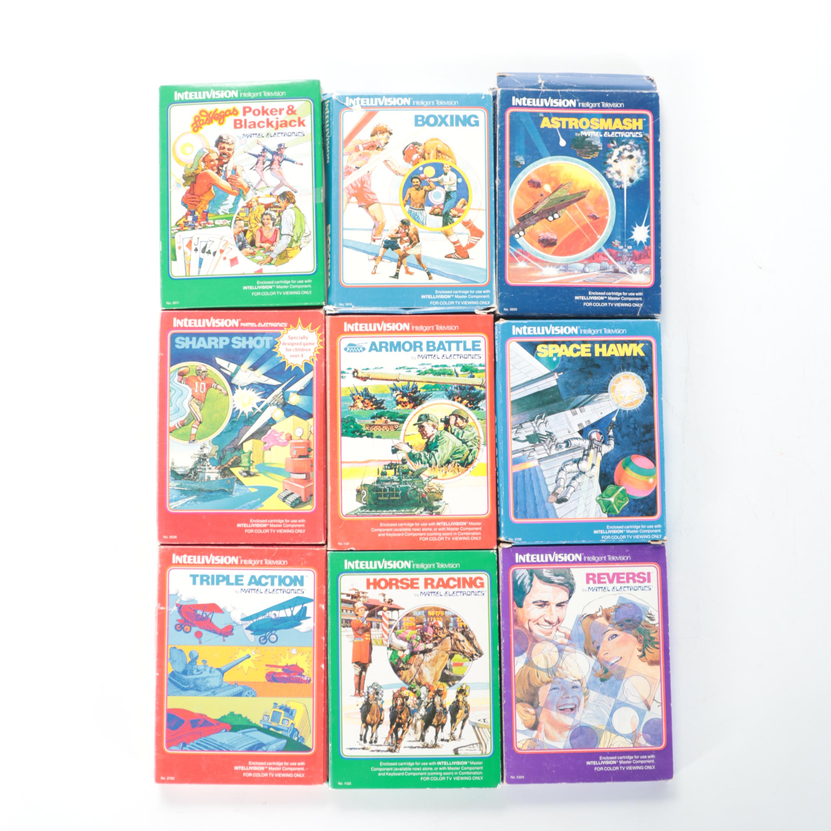 Intellivision and Atari 2600 Video Games with NBA, Bermuda Triangle, More