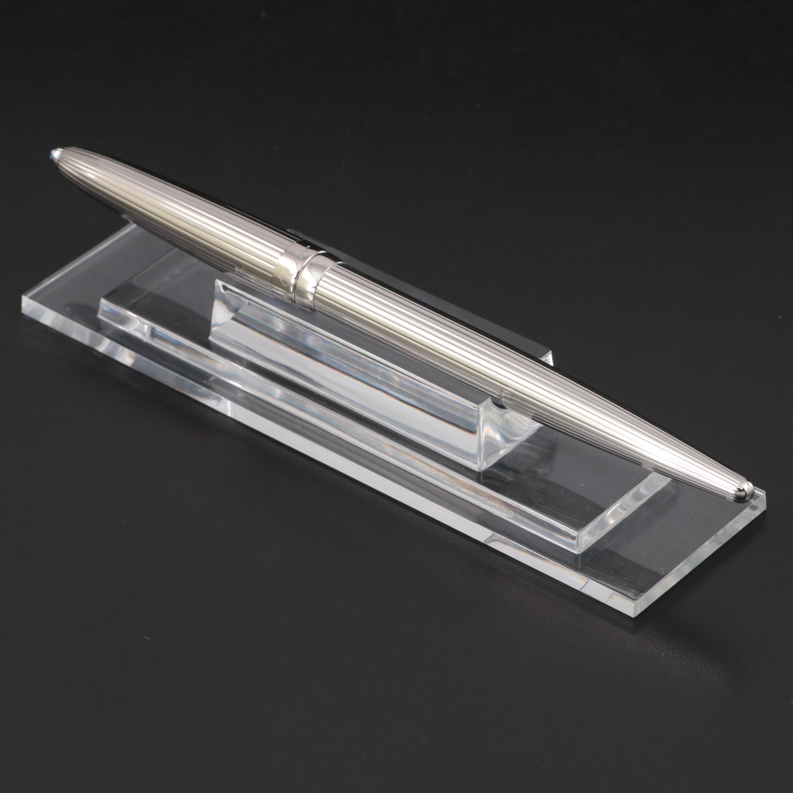 Cartier Limited Edition "Stylo D'Exception" Fountain Pen with Crystal Stand