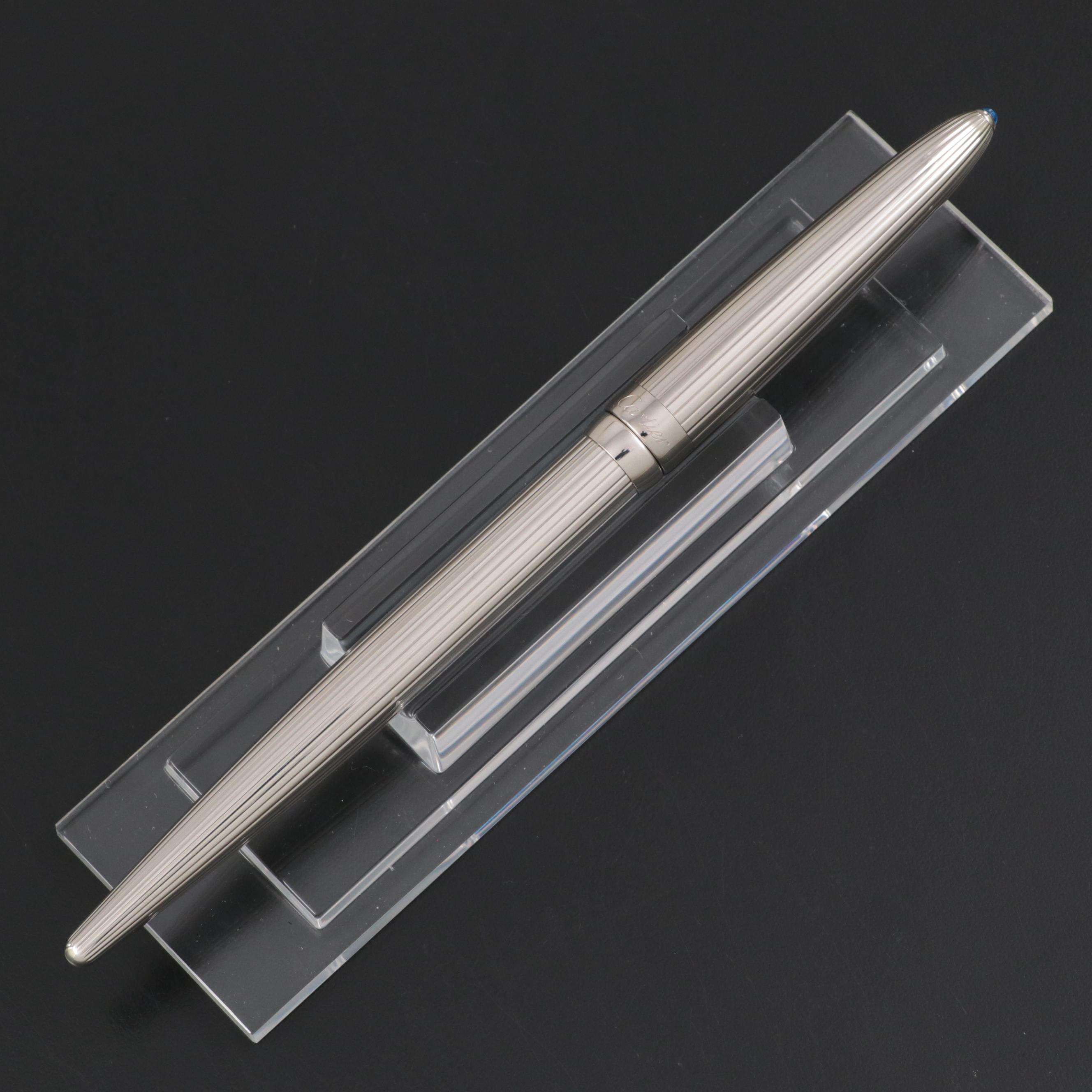 Cartier Limited Edition "Stylo D'Exception" Fountain Pen with Crystal Stand