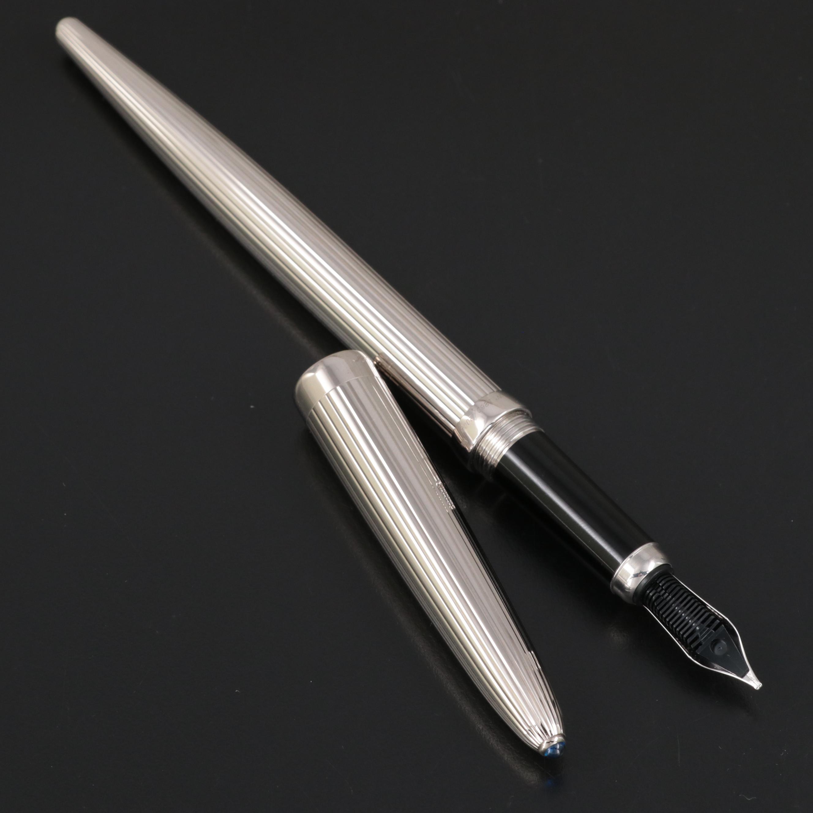 Cartier Limited Edition "Stylo D'Exception" Fountain Pen with Crystal Stand