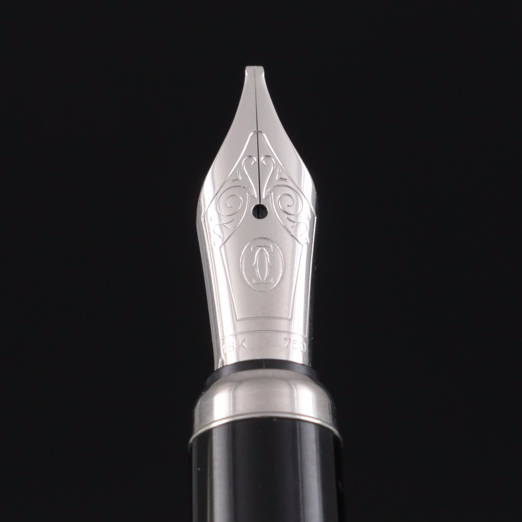 Cartier Limited Edition "Stylo D'Exception" Fountain Pen with Crystal Stand