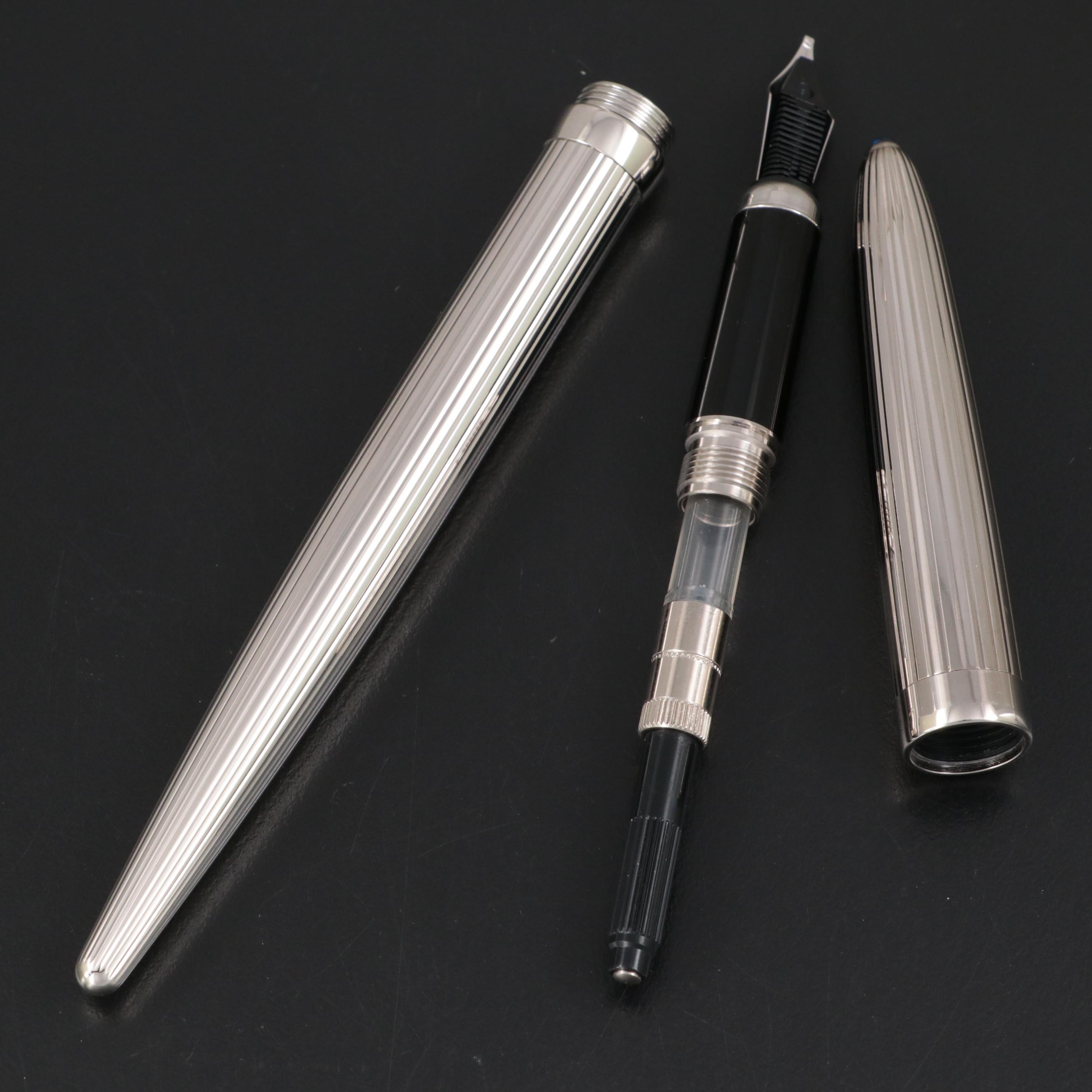 Cartier Limited Edition "Stylo D'Exception" Fountain Pen with Crystal Stand