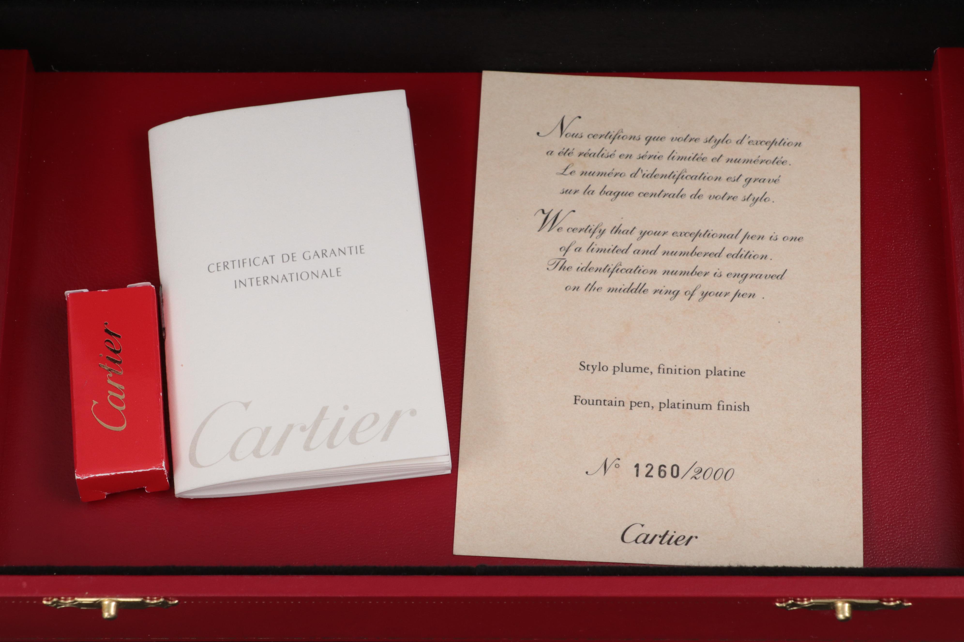 Cartier Limited Edition "Stylo D'Exception" Fountain Pen with Crystal Stand