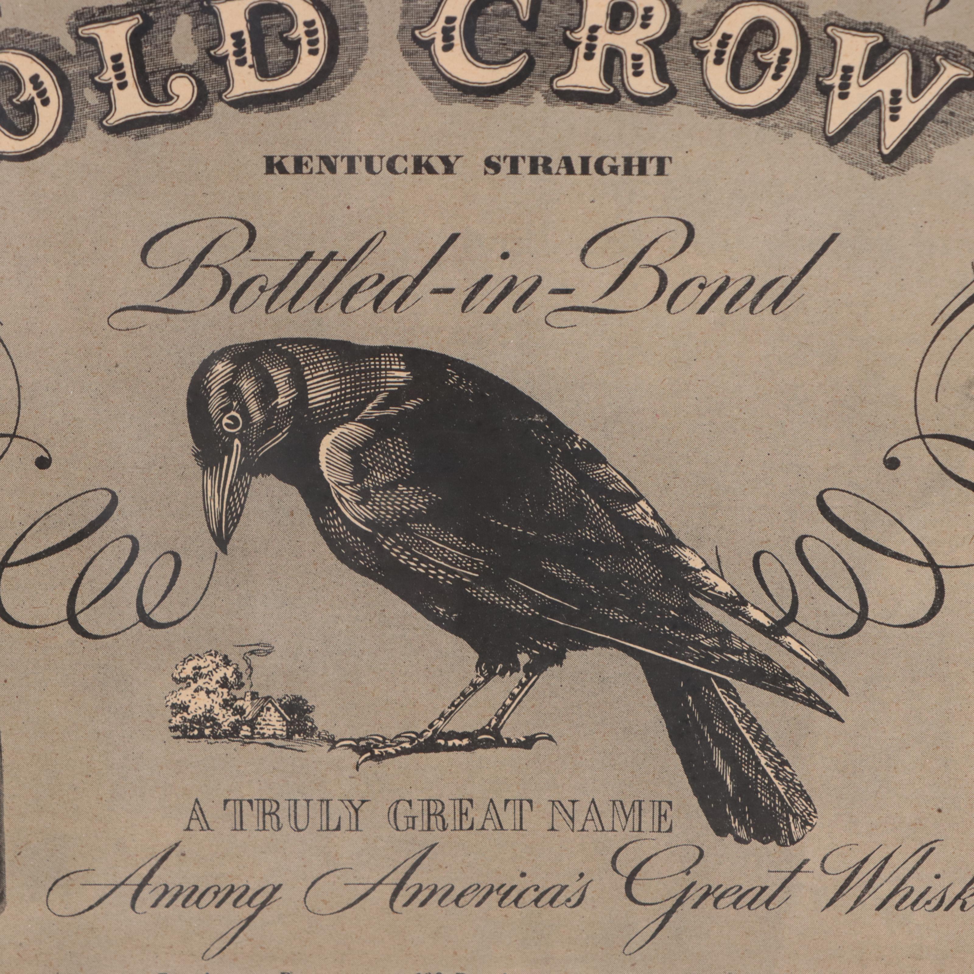 Old Crow Lithograph Advertisement Page, 1946