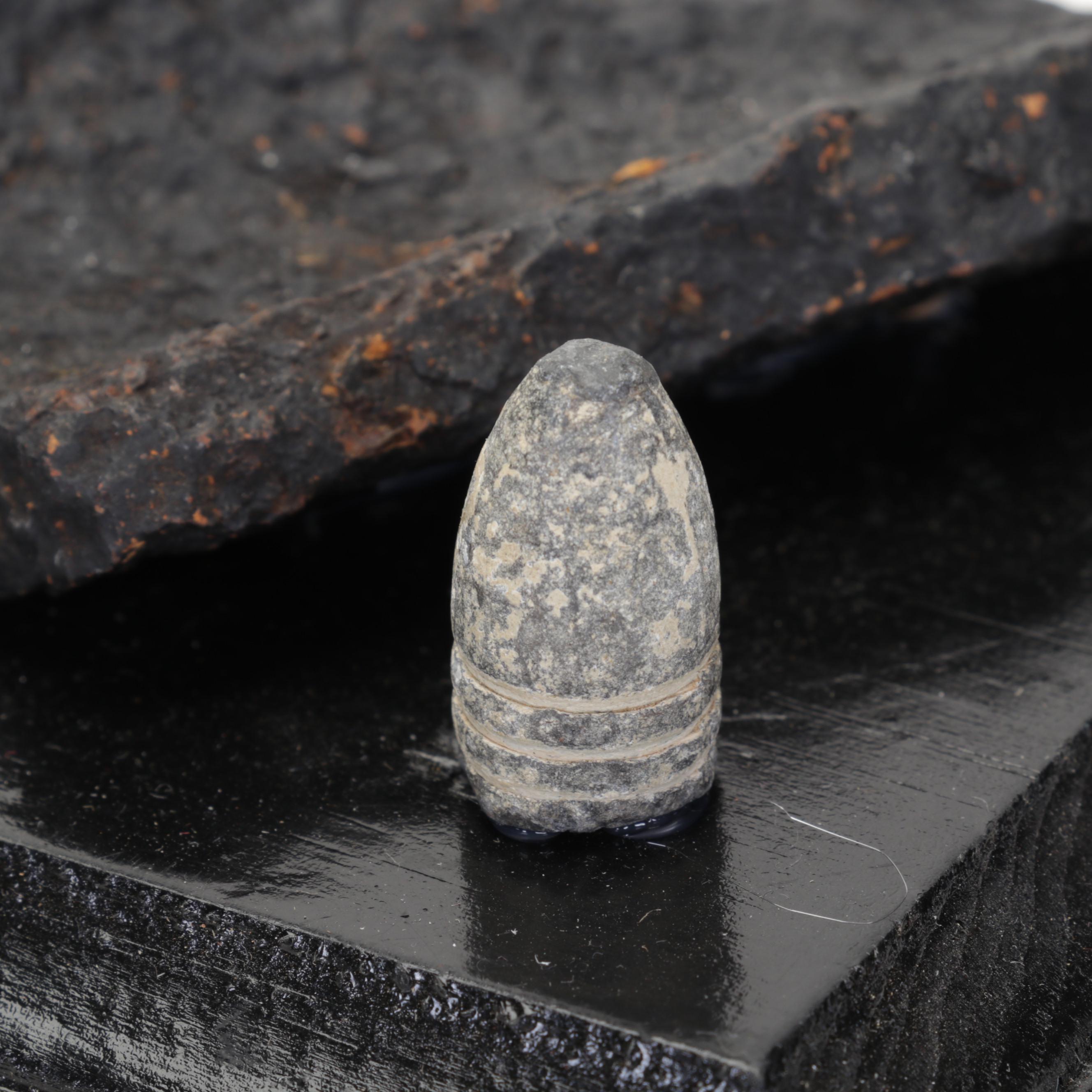 Civil War Cannonball Shrapnel and Bullets on Wooden Bases From V.A. and N.C.