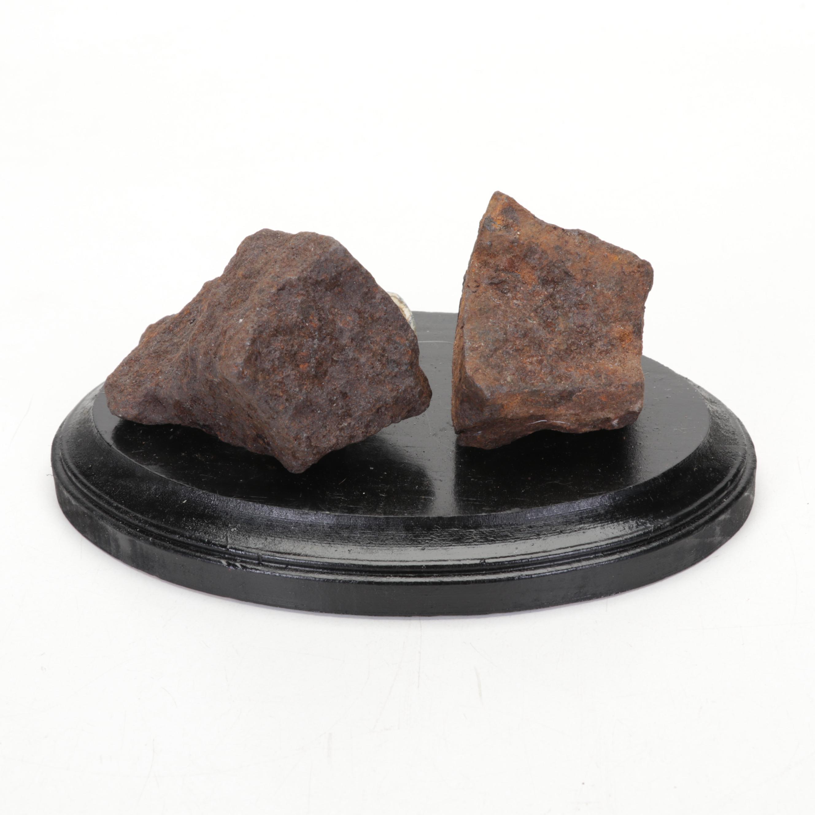 Civil War Cannonball Shrapnel and Bullets on Wooden Bases From V.A. and N.C.