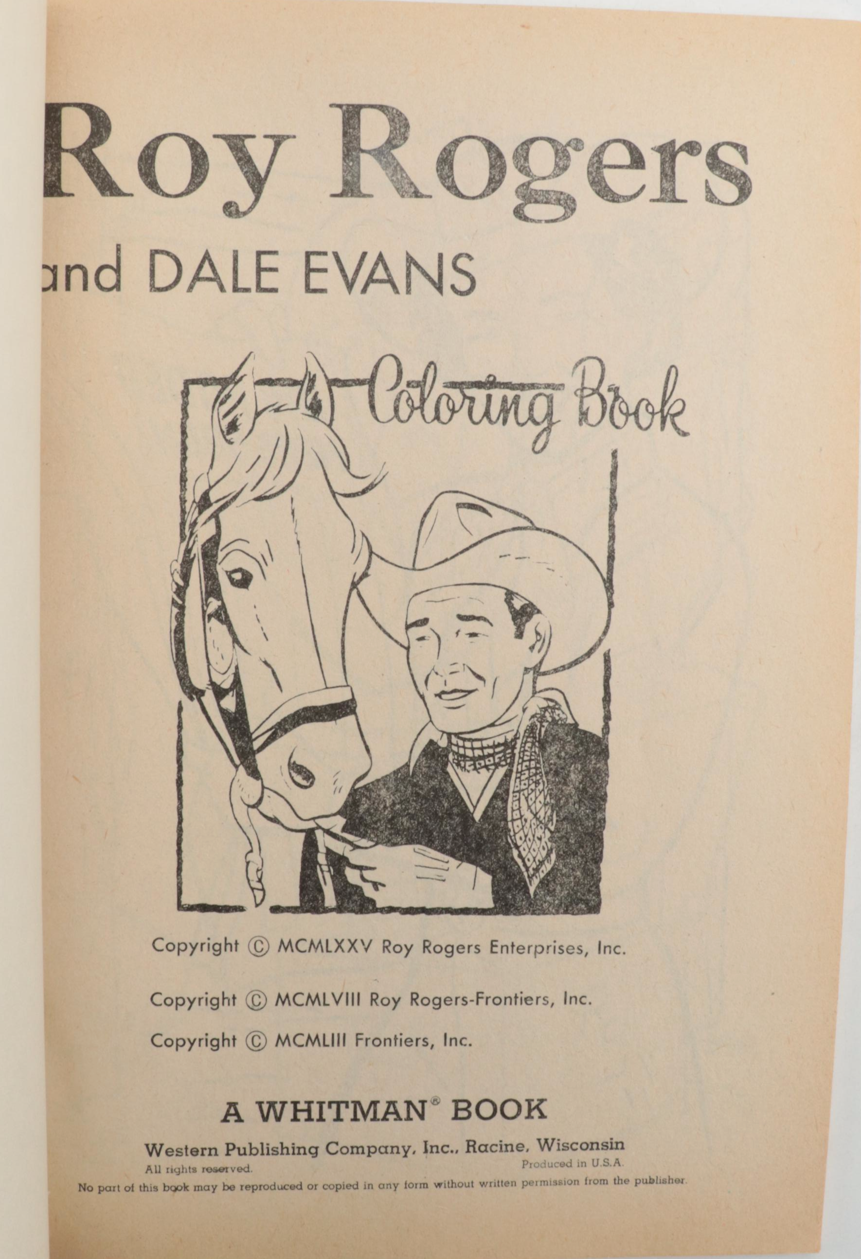 Roy Rogers Coloring Books with Toy Guns and Framed Print