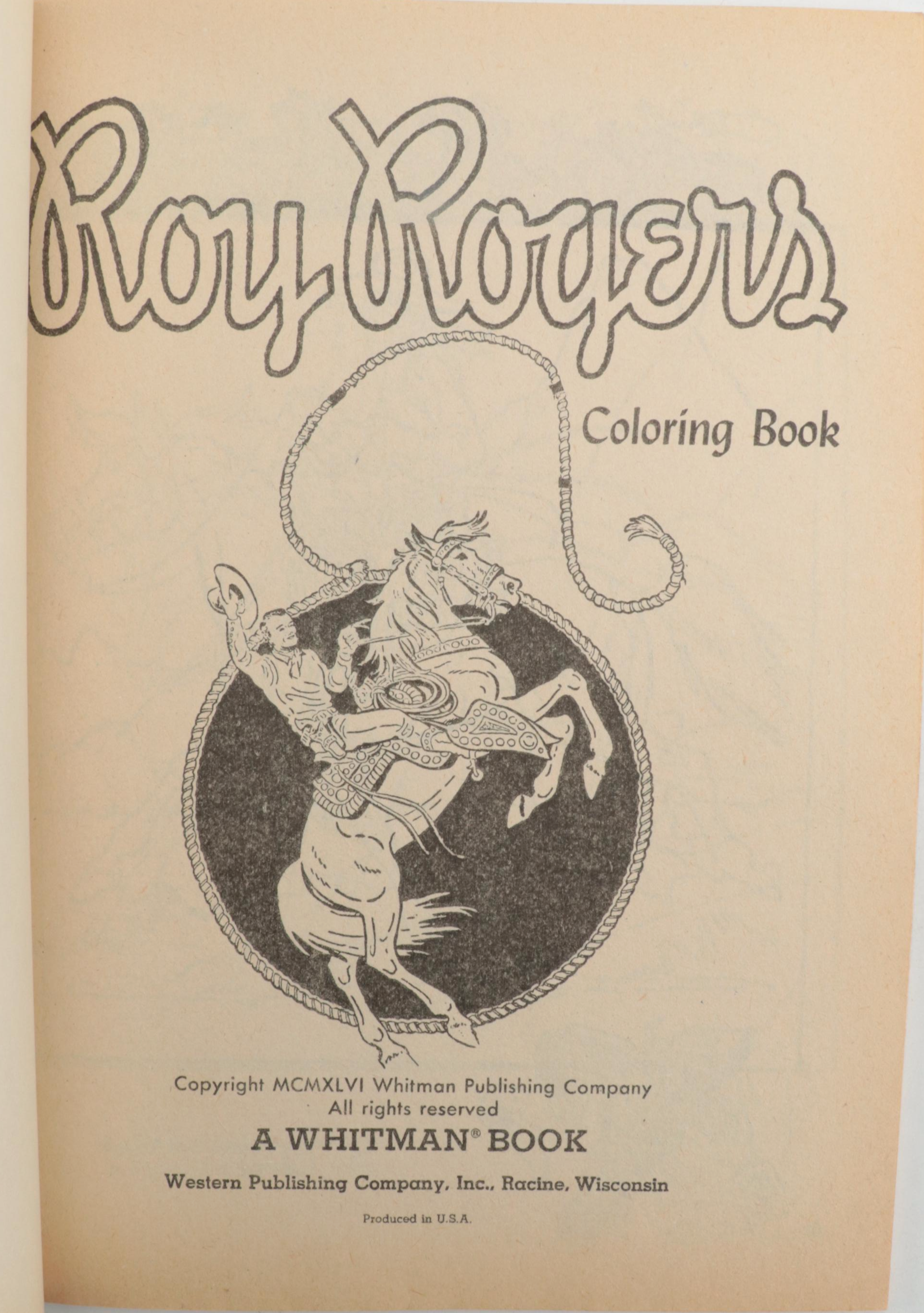 Roy Rogers Coloring Books with Toy Guns and Framed Print