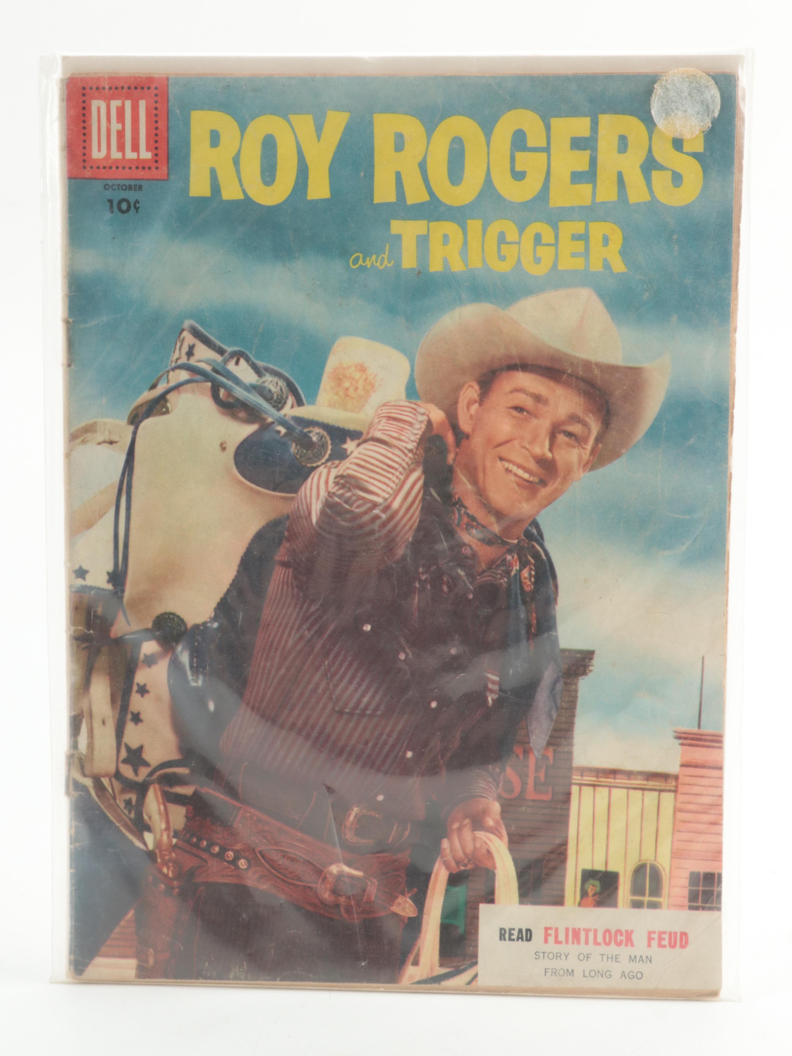 Roy Rogers Coloring Books with Toy Guns and Framed Print