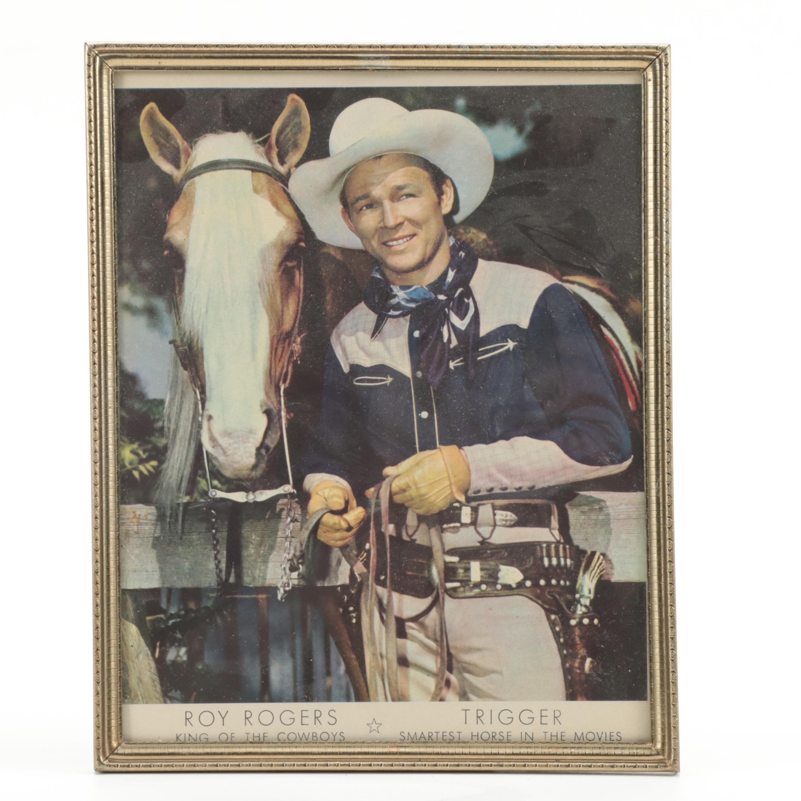 Roy Rogers Coloring Books with Toy Guns and Framed Print