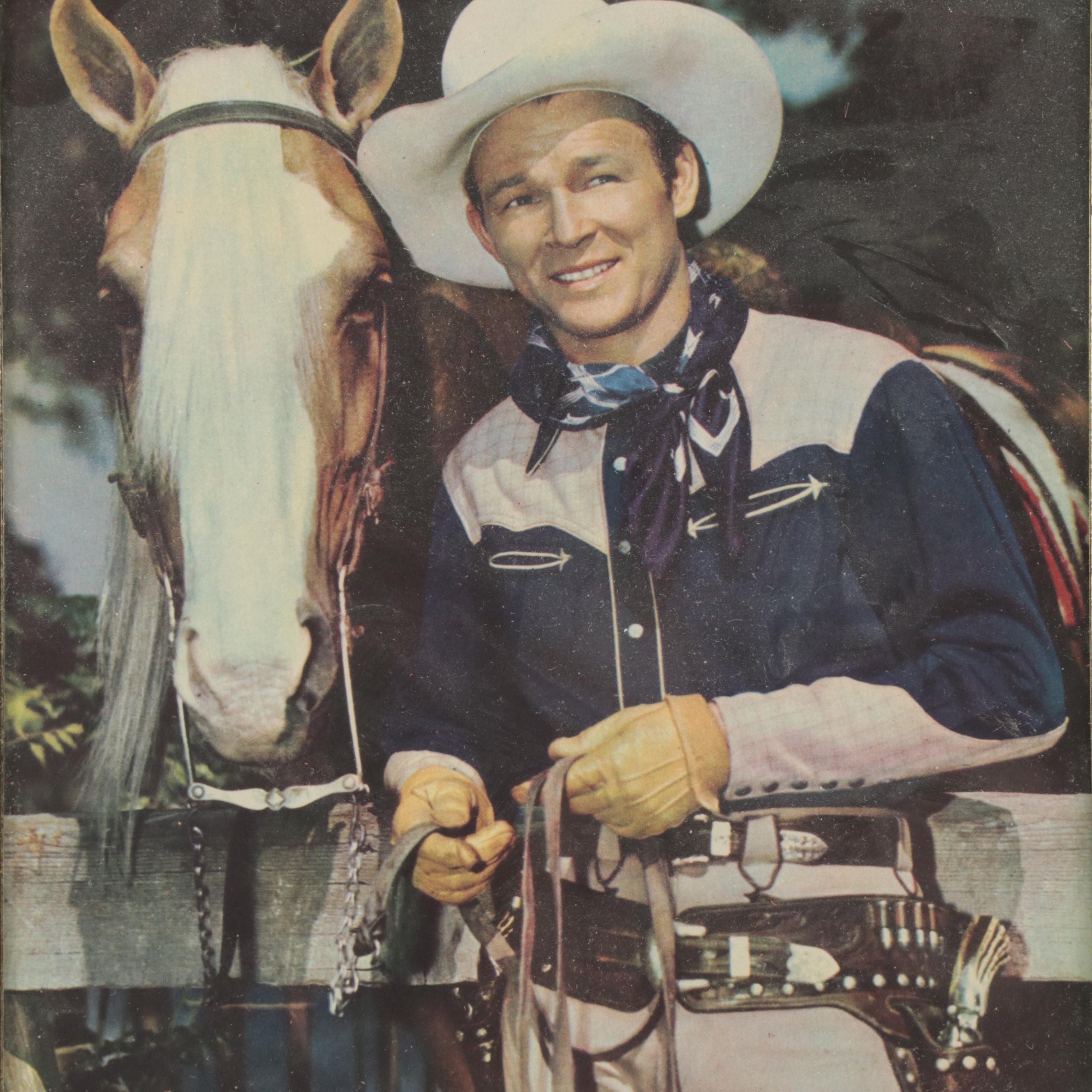 Roy Rogers Coloring Books with Toy Guns and Framed Print