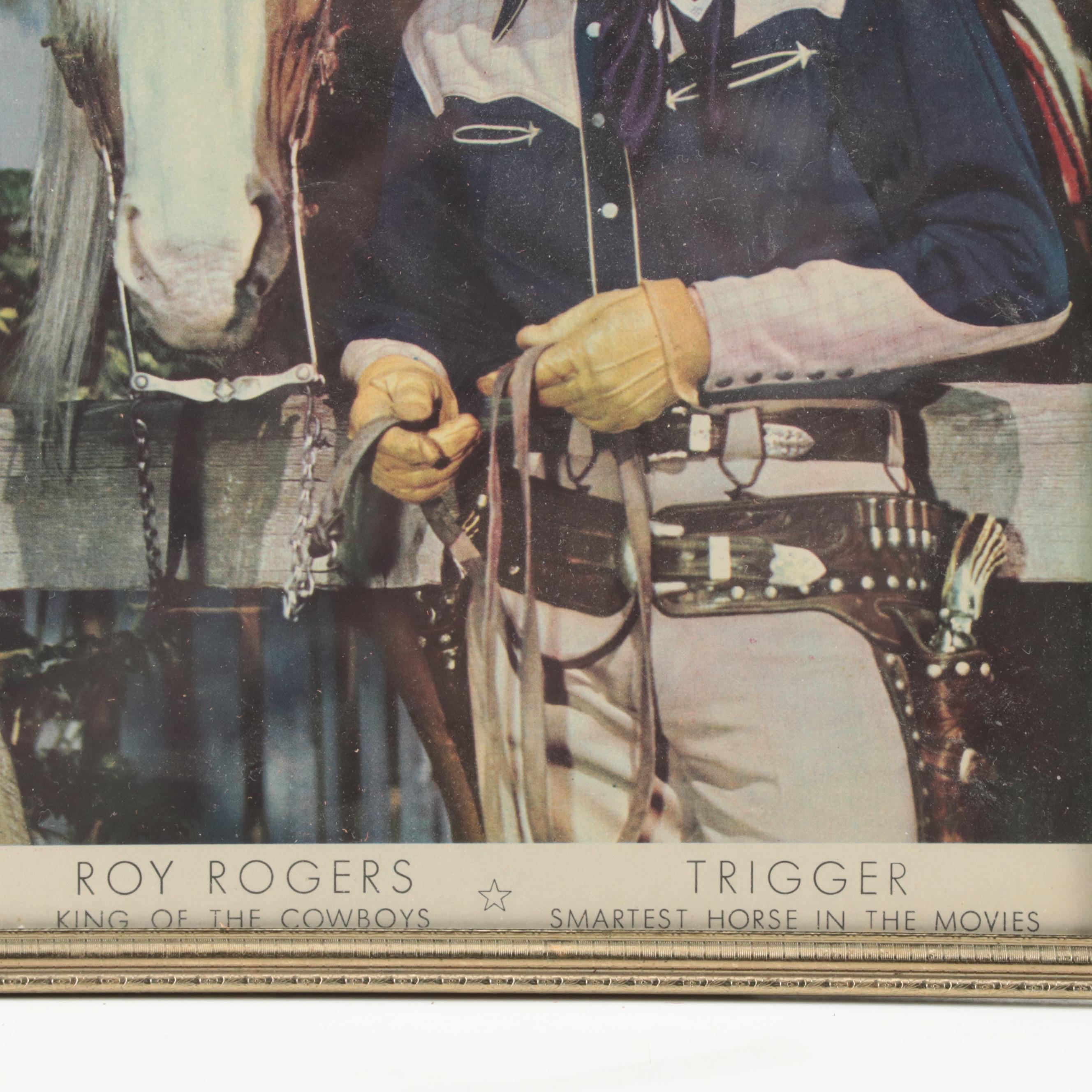 Roy Rogers Coloring Books with Toy Guns and Framed Print