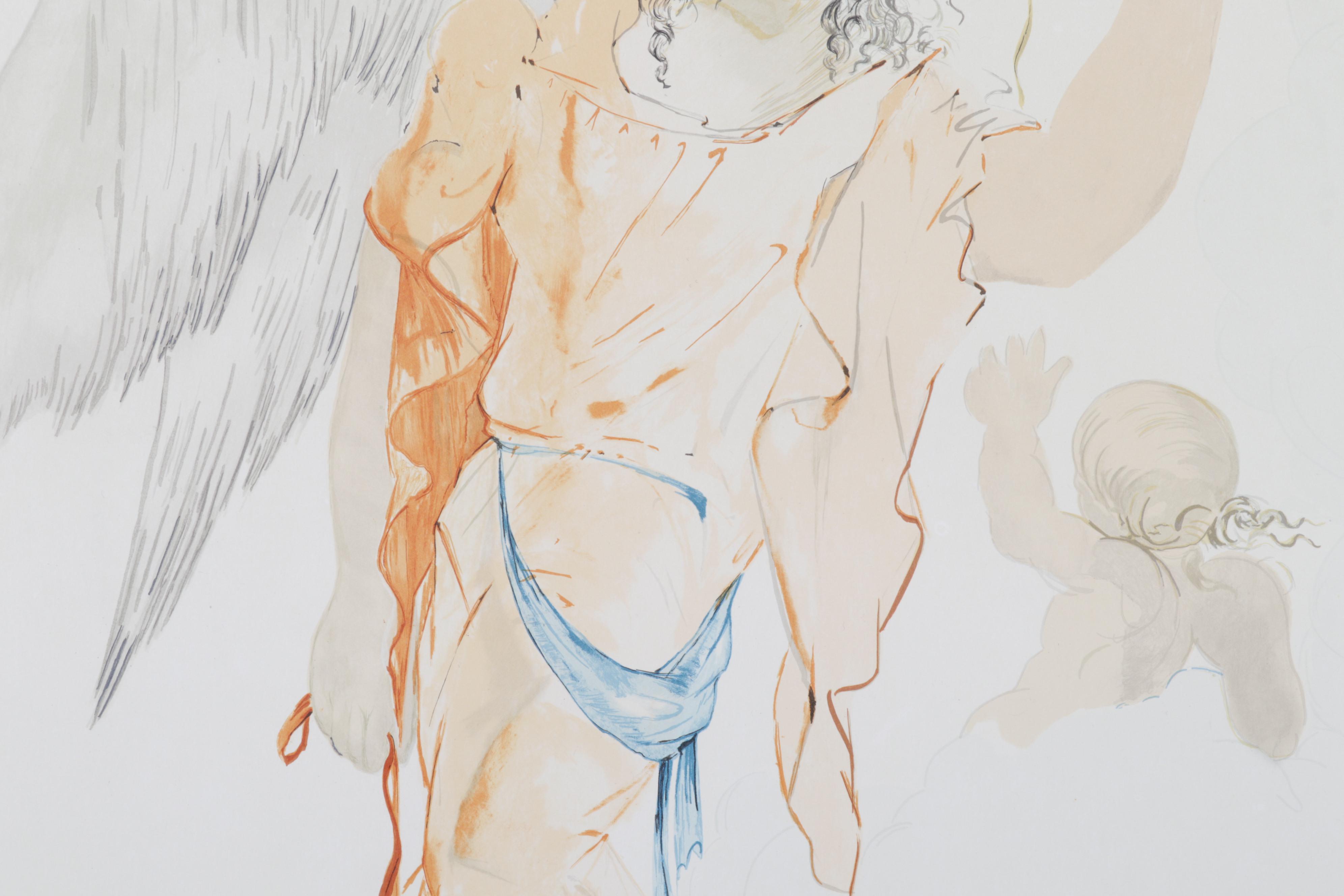 Lithograph After Salvador Dalí "Angel With Cross," Circa 2000