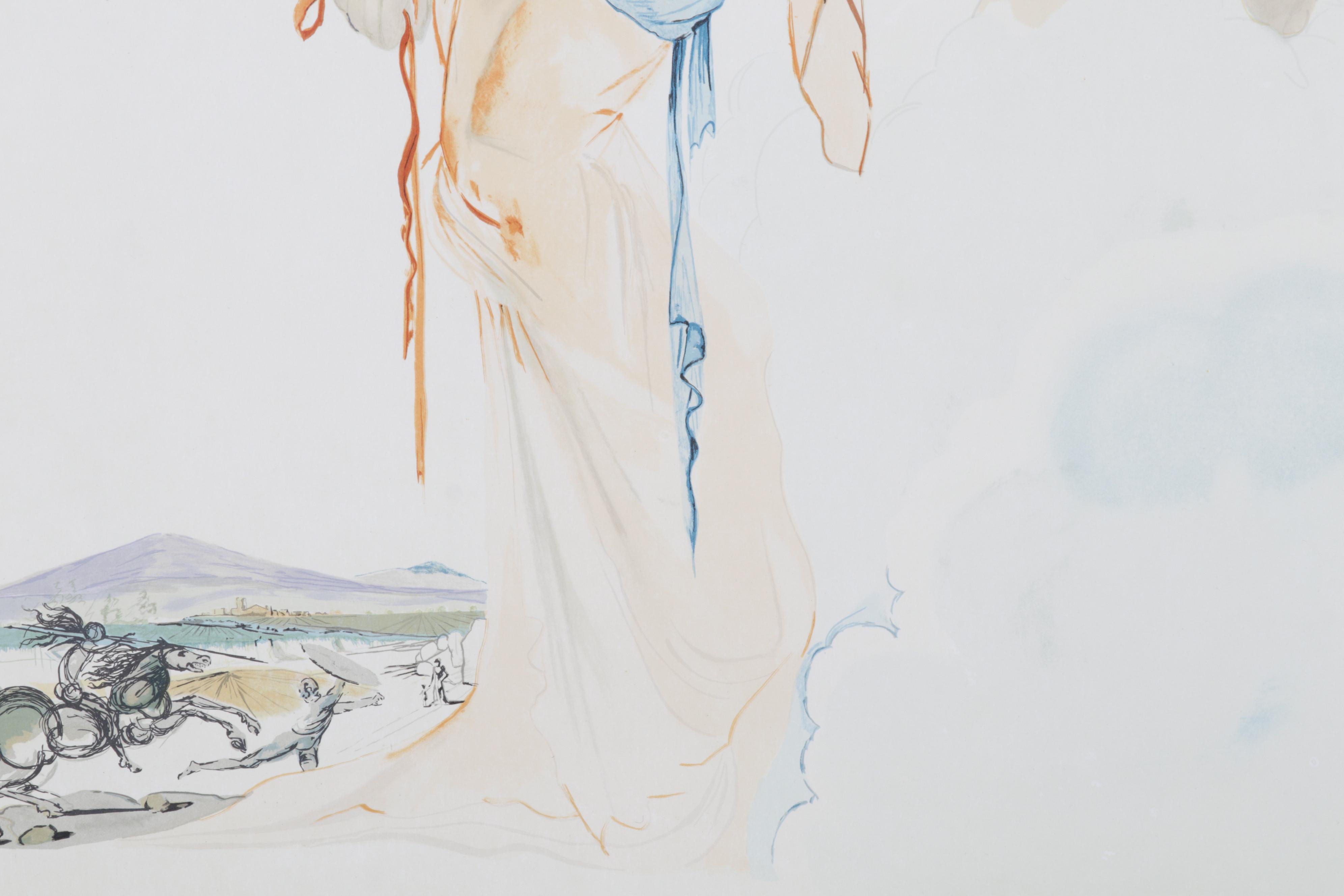 Lithograph After Salvador Dalí "Angel With Cross," Circa 2000