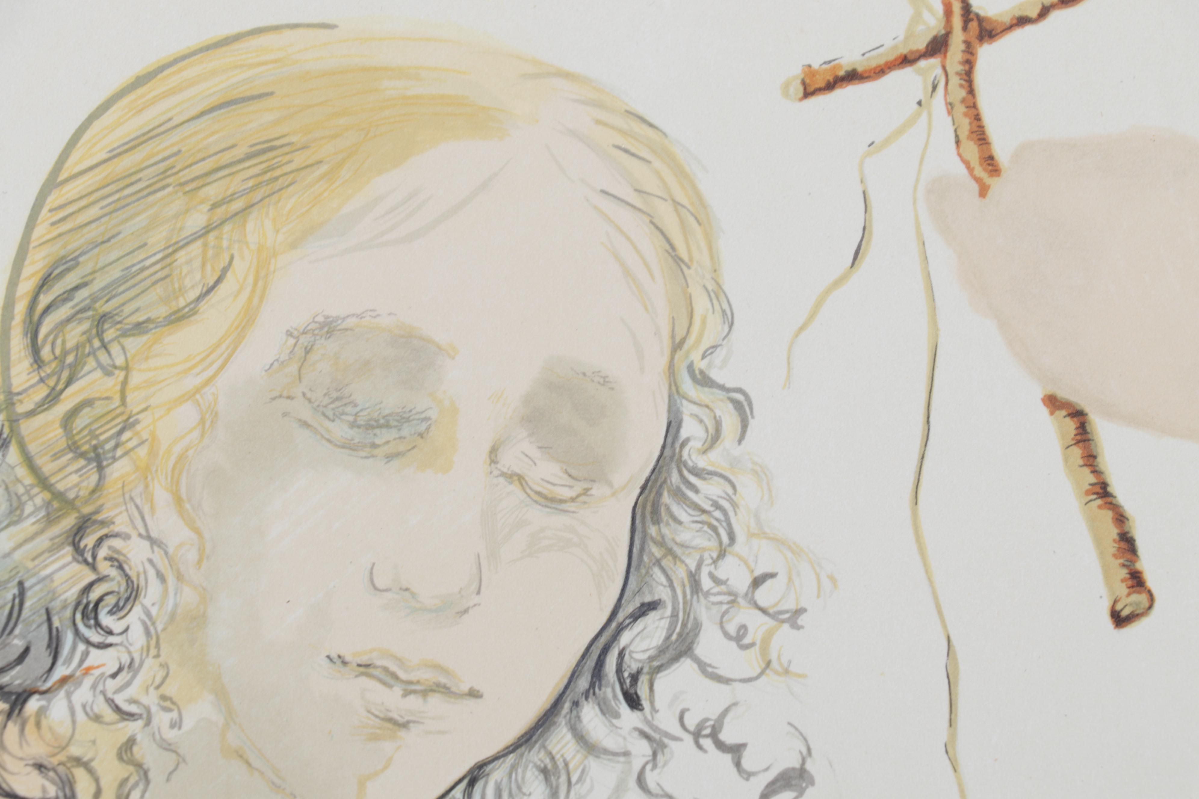 Lithograph After Salvador Dalí "Angel With Cross," Circa 2000