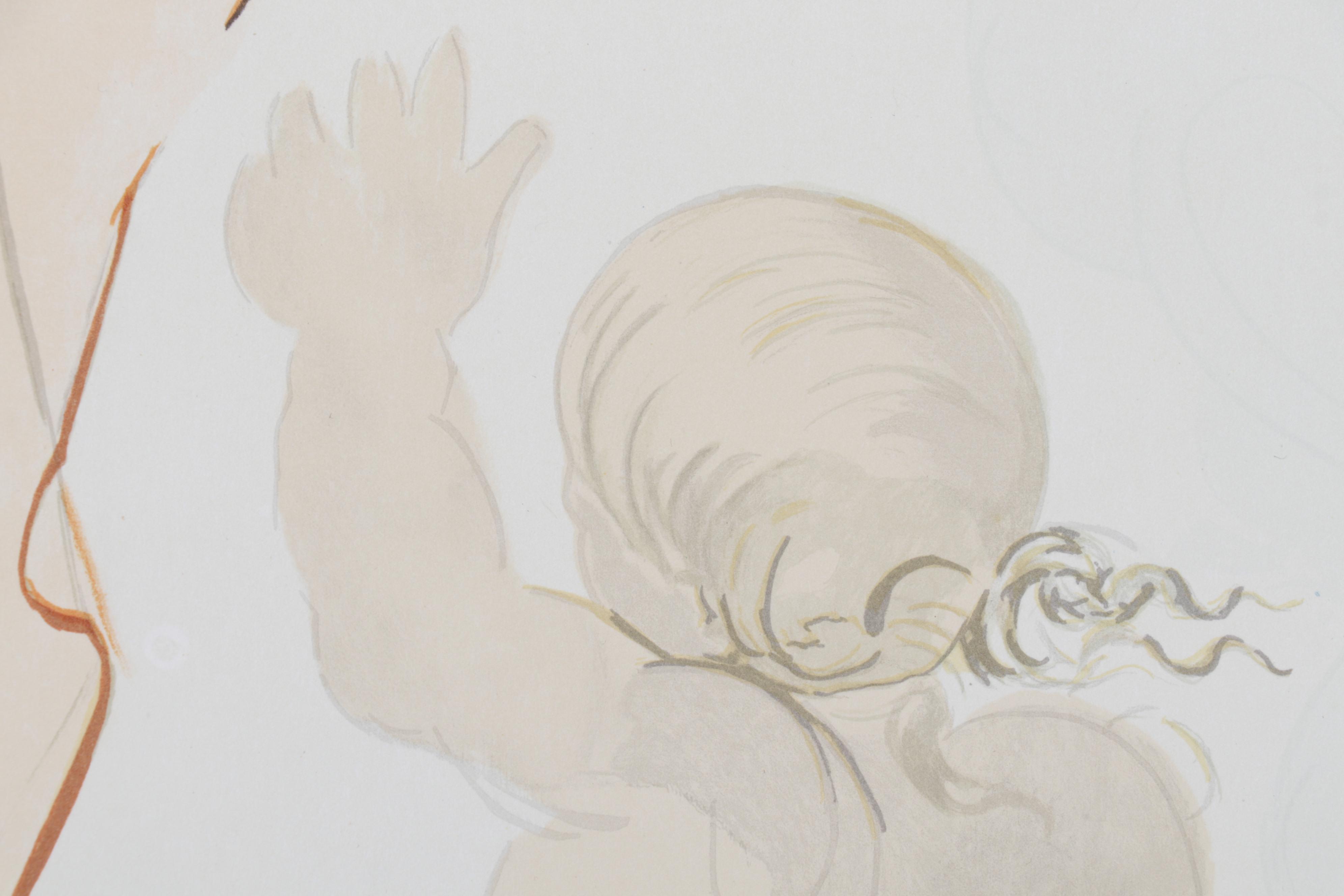 Lithograph After Salvador Dalí "Angel With Cross," Circa 2000