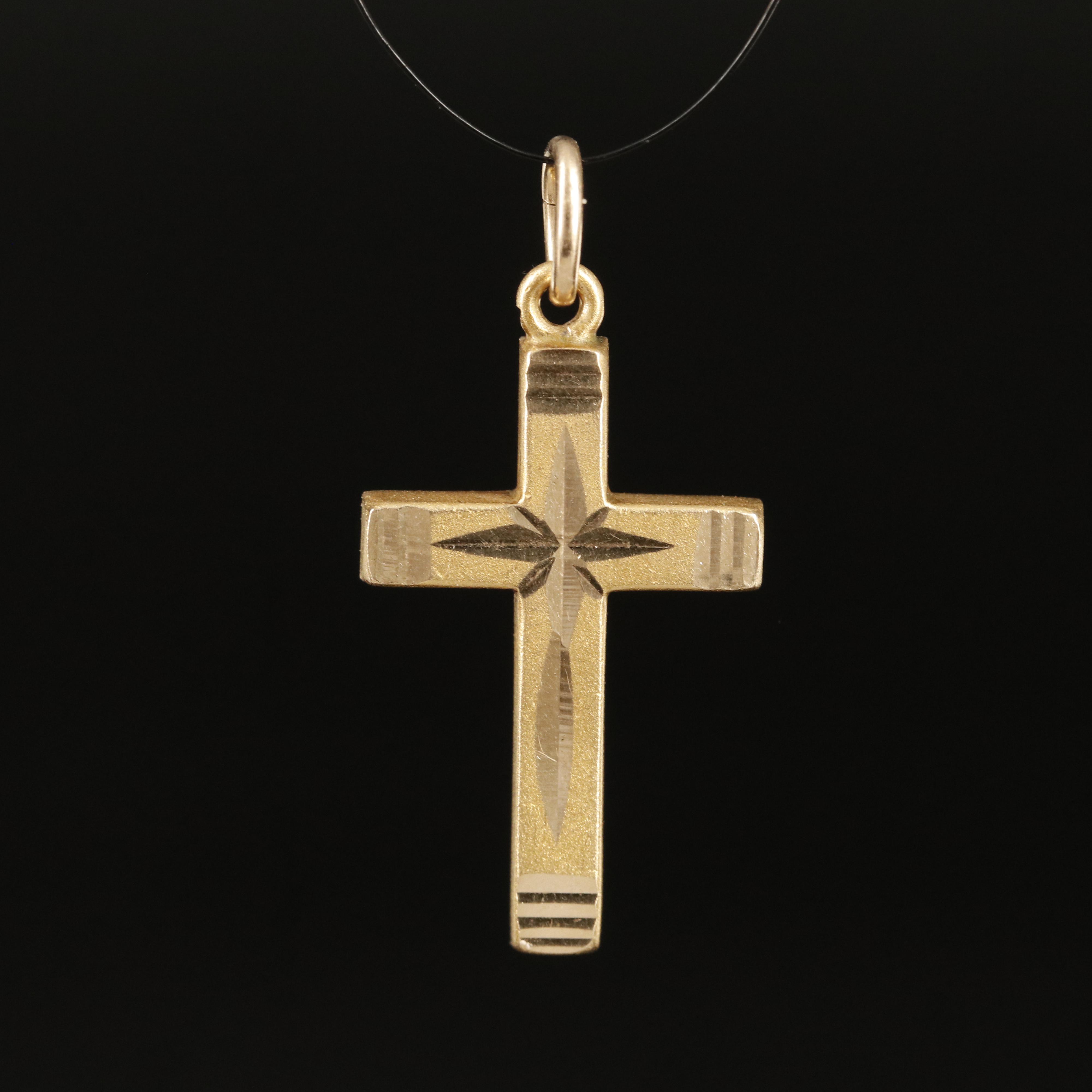 14K Cross Pendant
