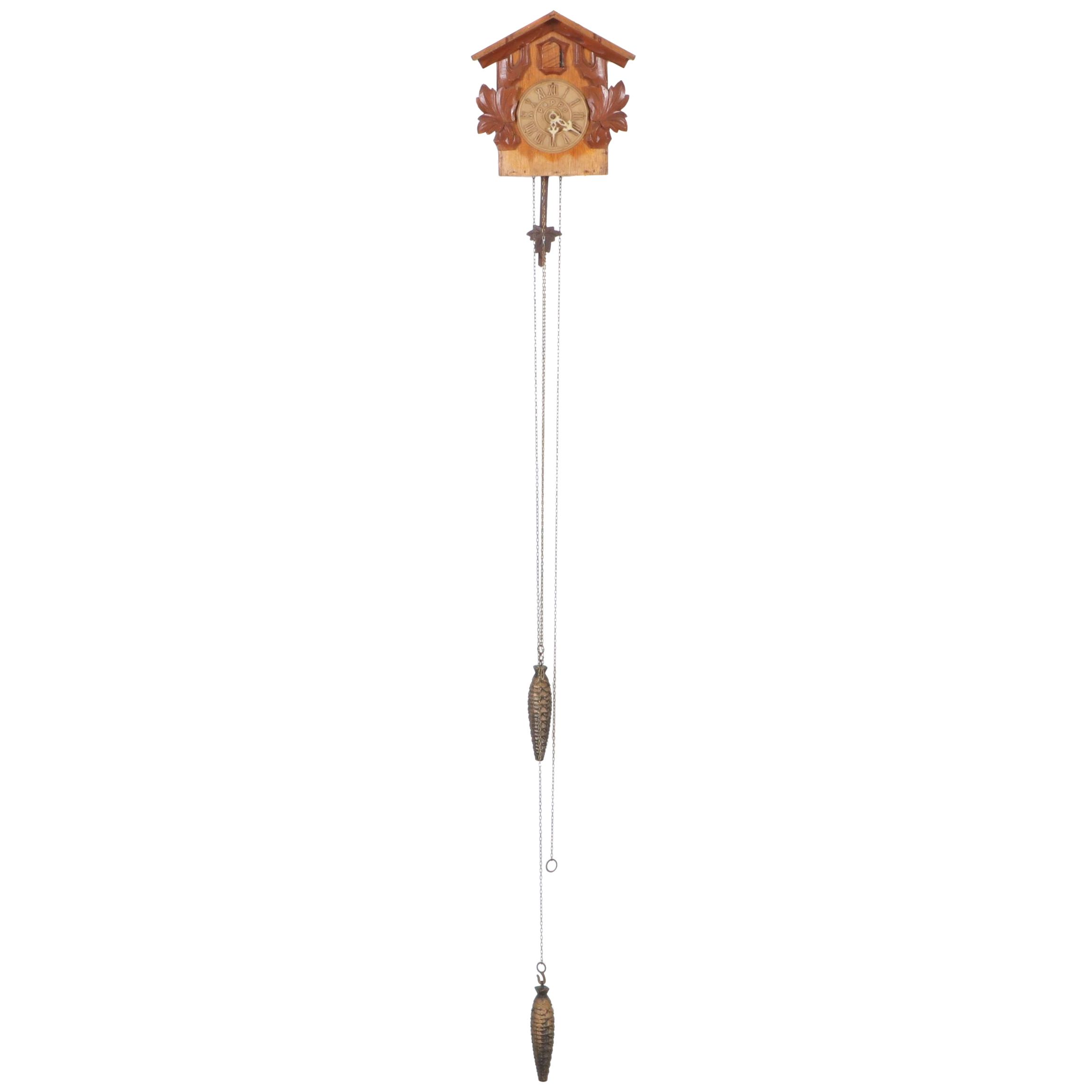 Tezuka Clock Co. Poppo Wood Cased Cuckoo Clock, Mid-20th Century