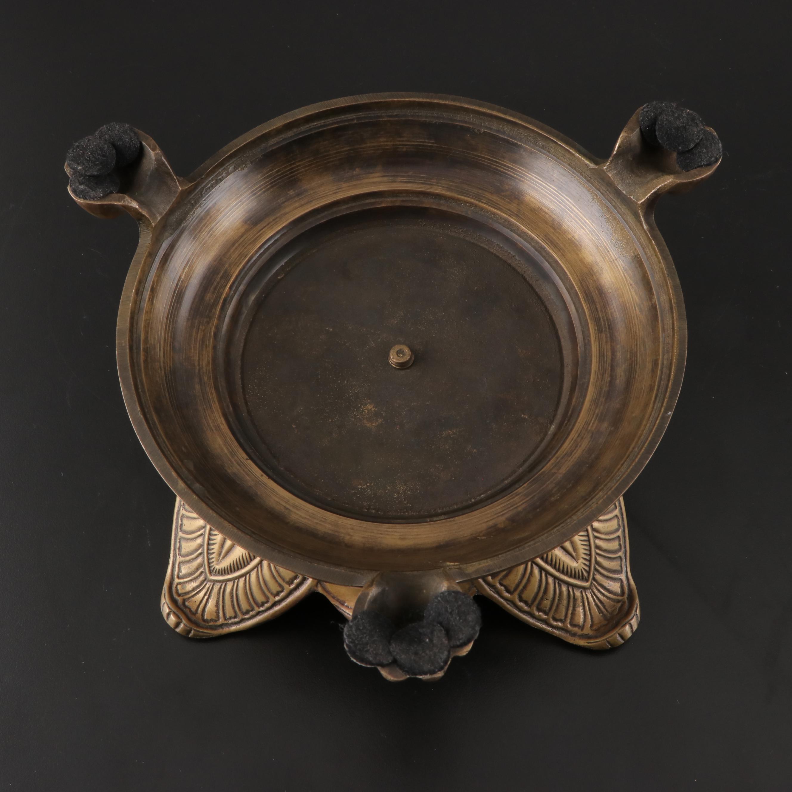 Castilian Imports Brass and Crystal Figural Urn