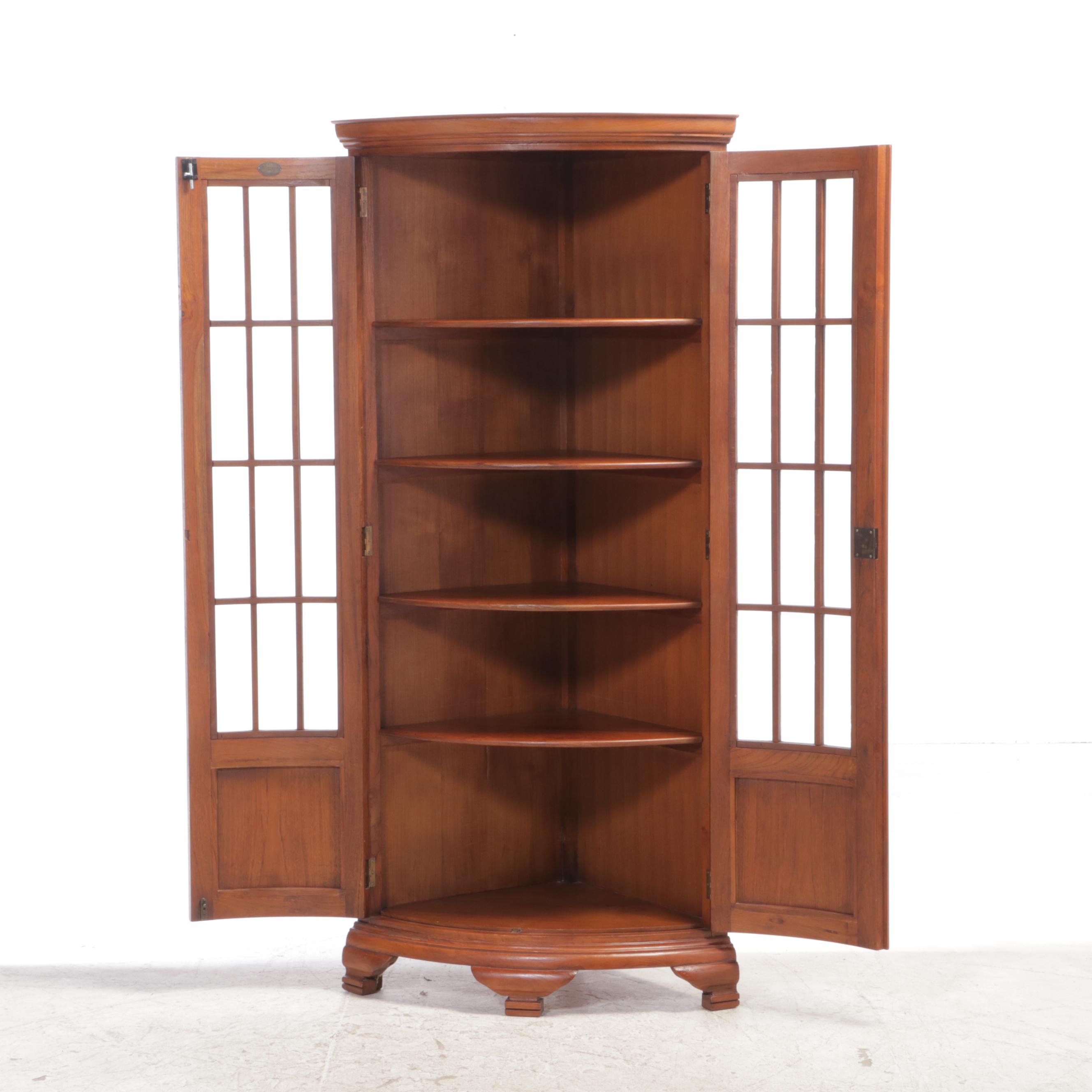 Arhaus Paneled Bowfront Corner Display Cabinet