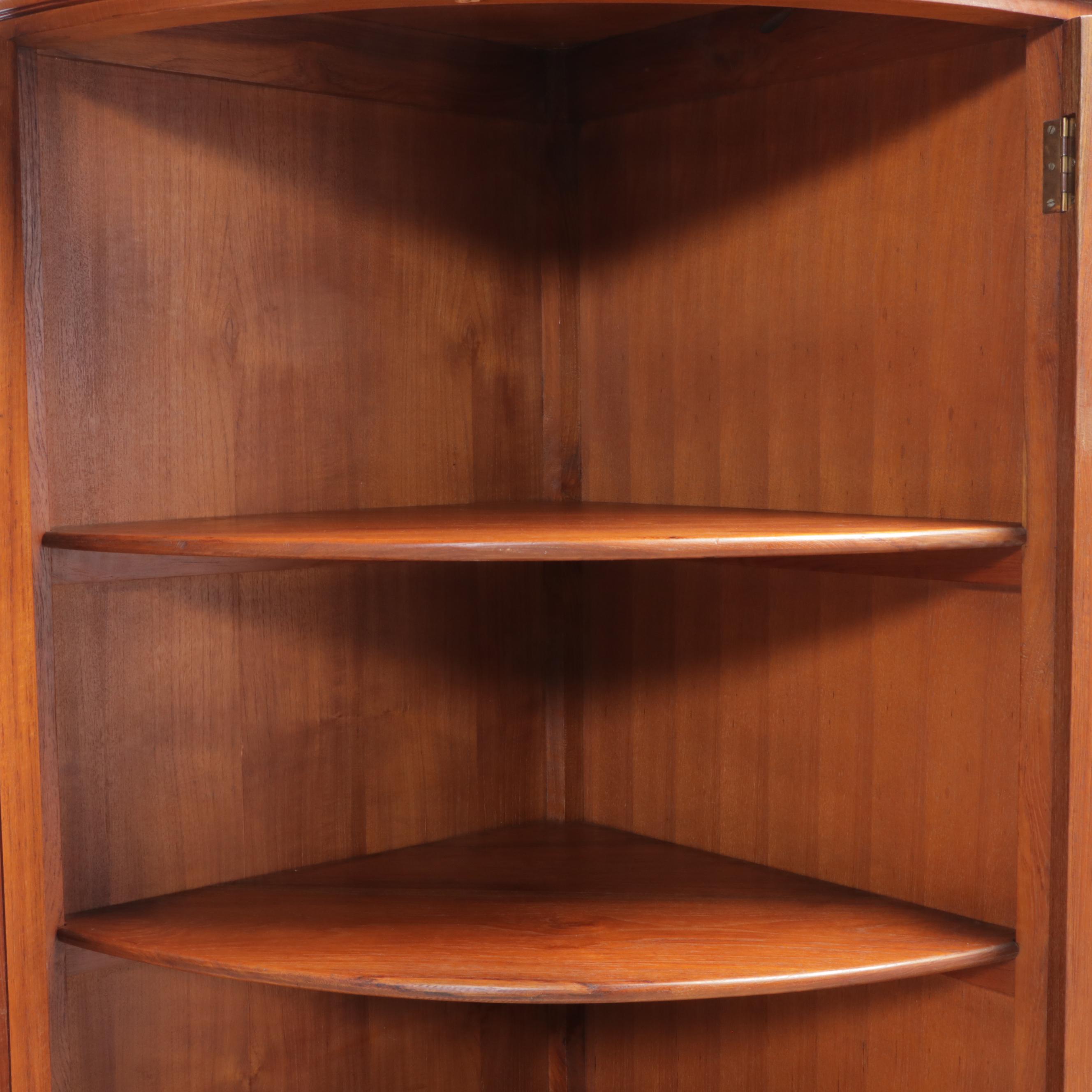 Arhaus Paneled Bowfront Corner Display Cabinet