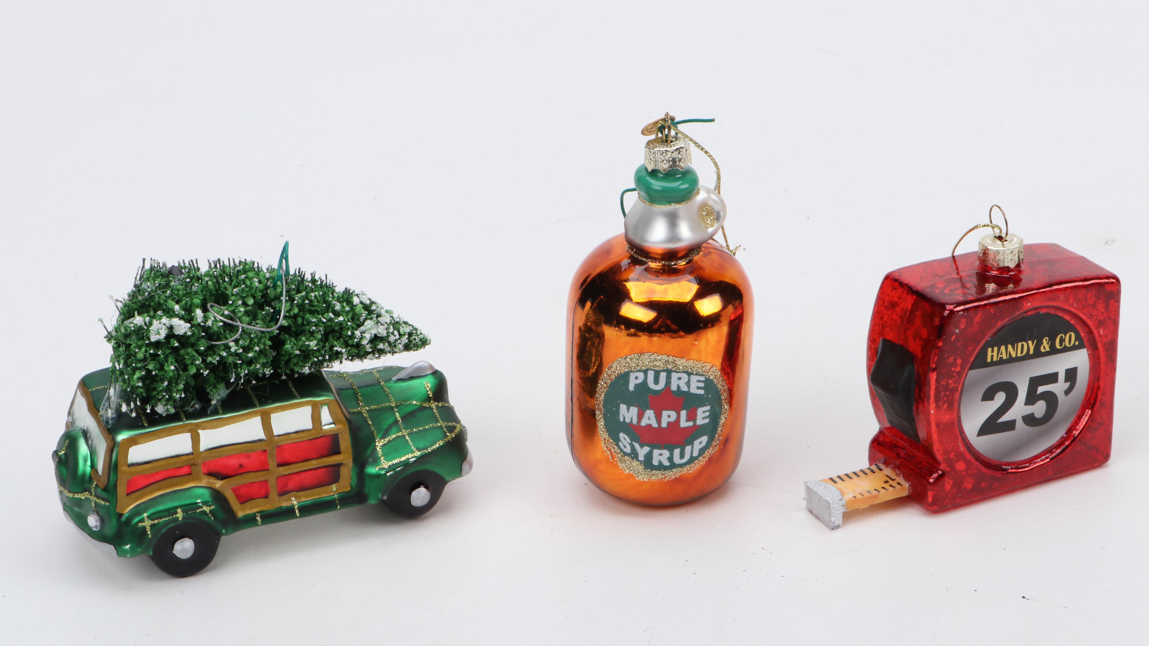 Blown Mercury Glass and Other Figural Christmas Ornaments