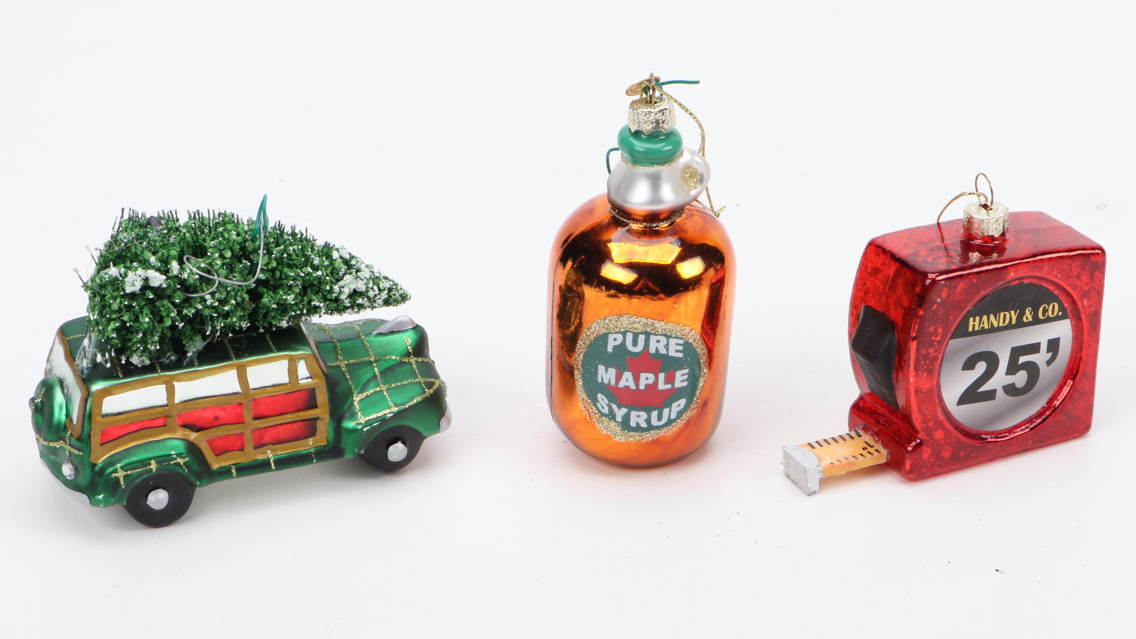 Blown Mercury Glass and Other Figural Christmas Ornaments
