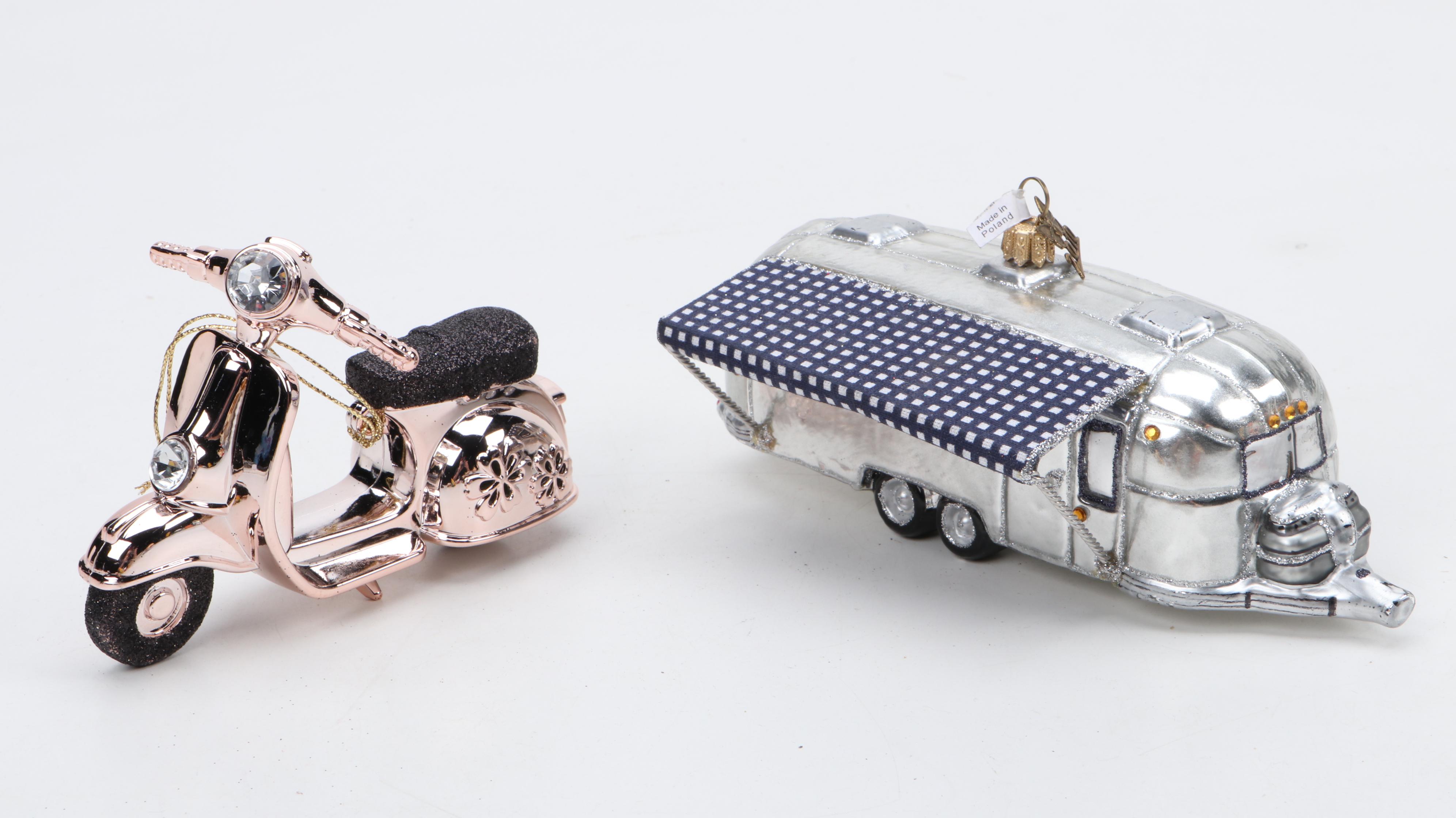 Blown Mercury Glass and Other Figural Christmas Ornaments