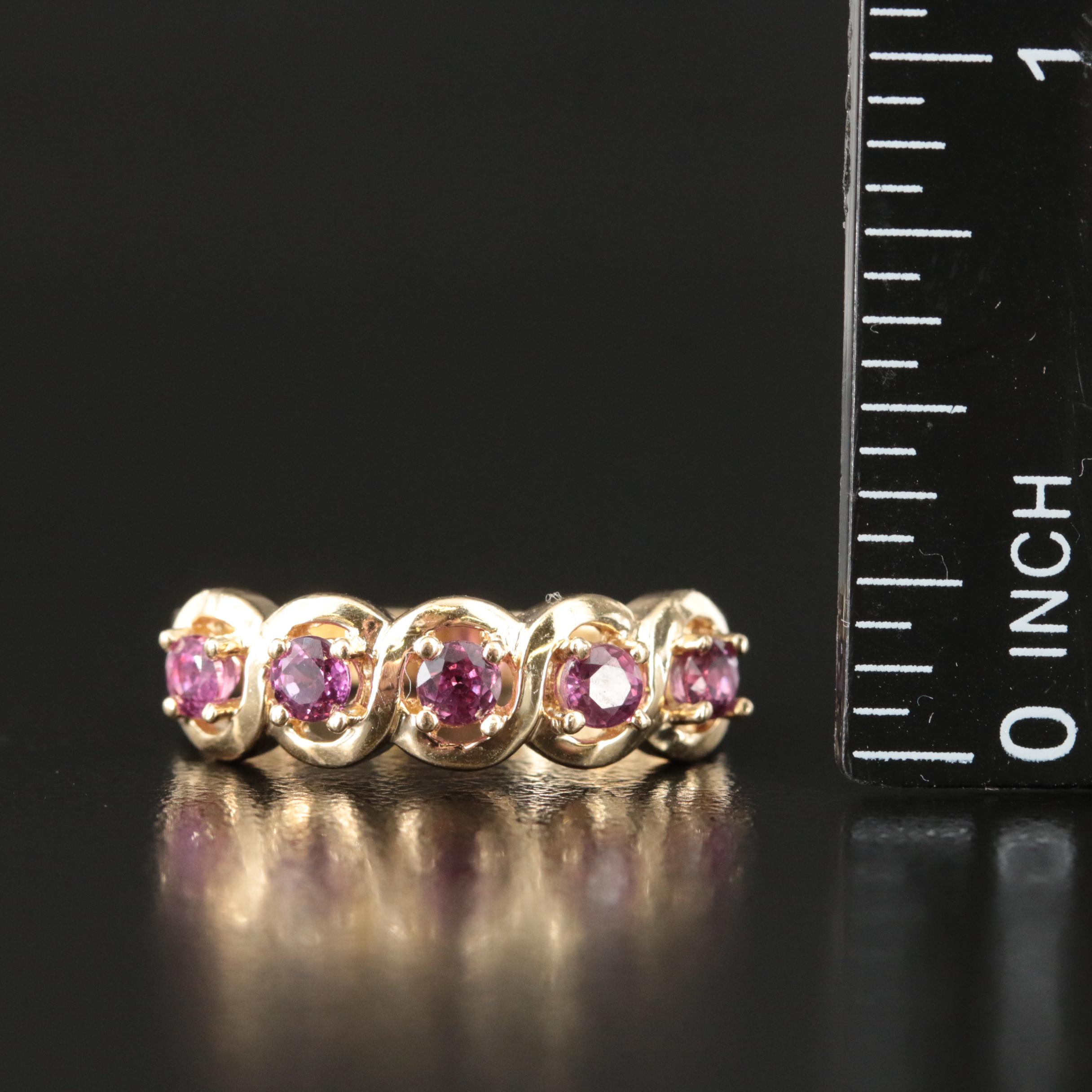 14K Ruby Five Stone Ring