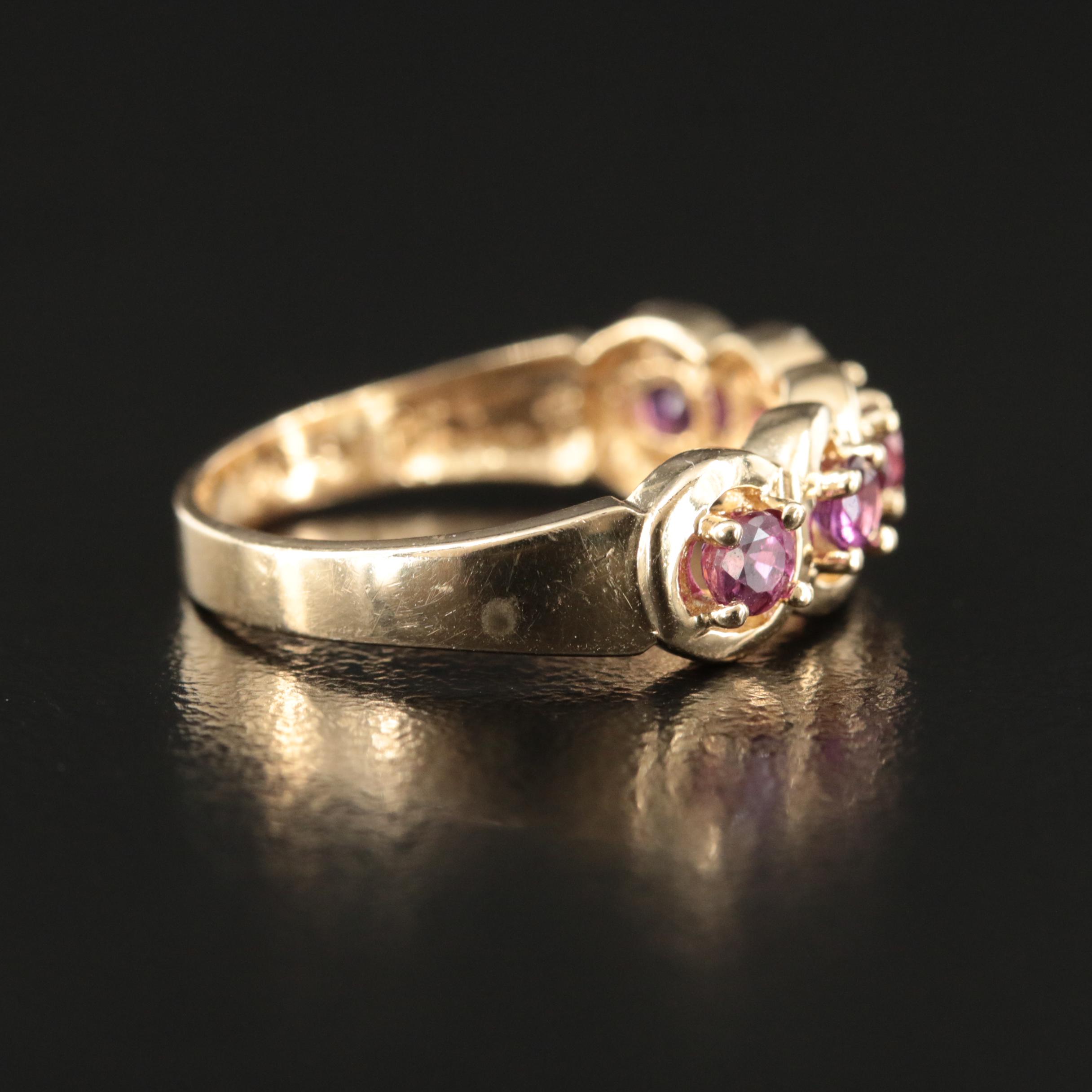 14K Ruby Five Stone Ring