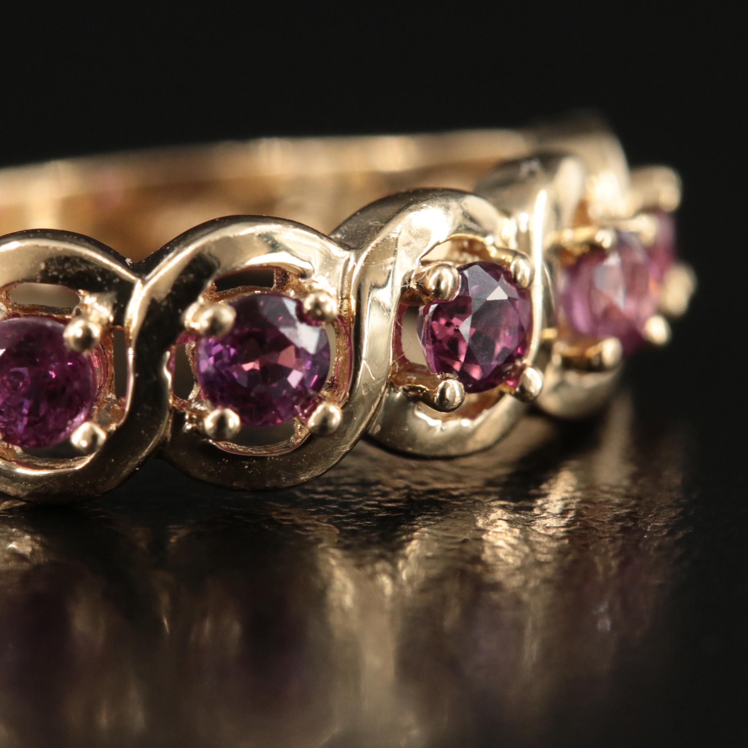 14K Ruby Five Stone Ring