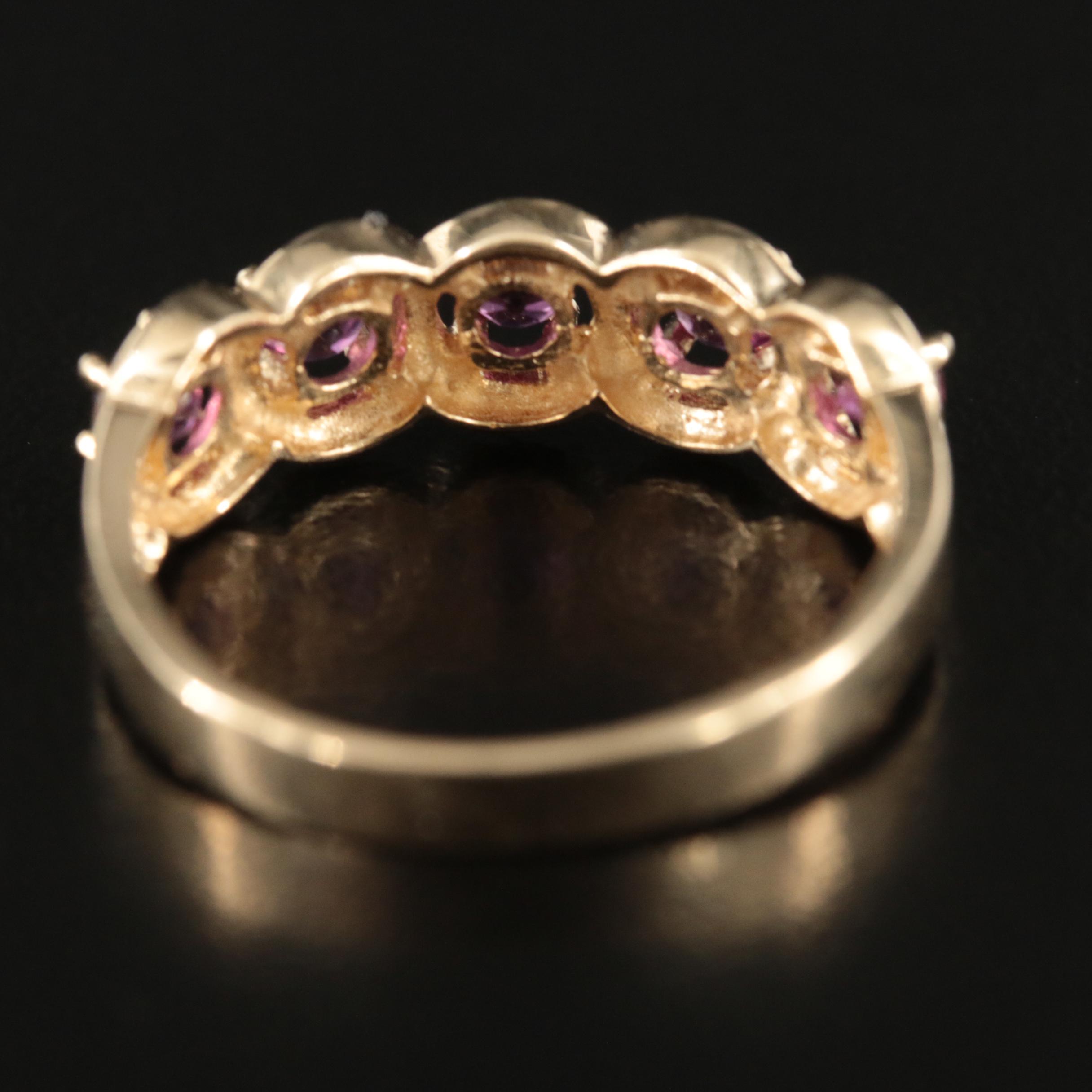 14K Ruby Five Stone Ring