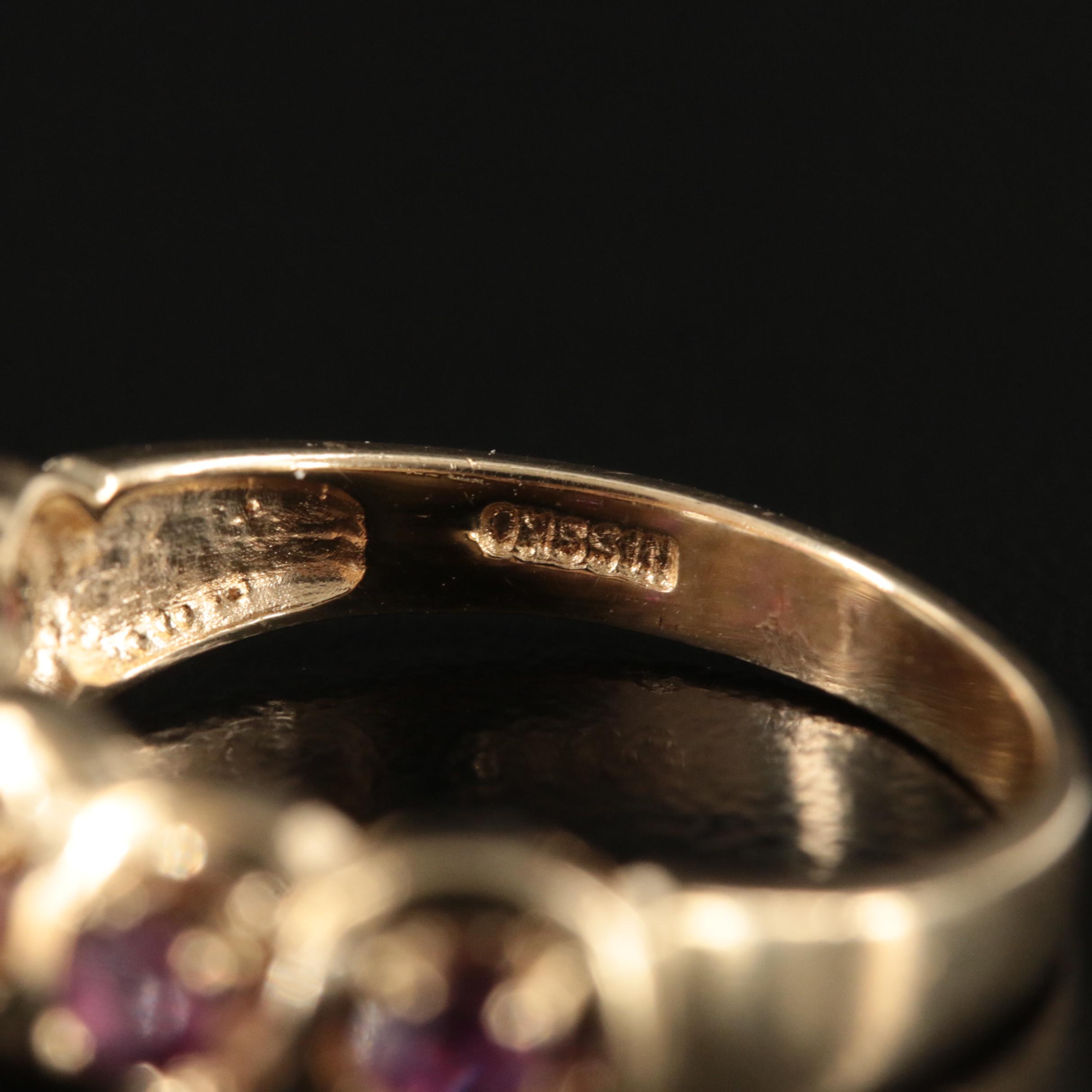 14K Ruby Five Stone Ring