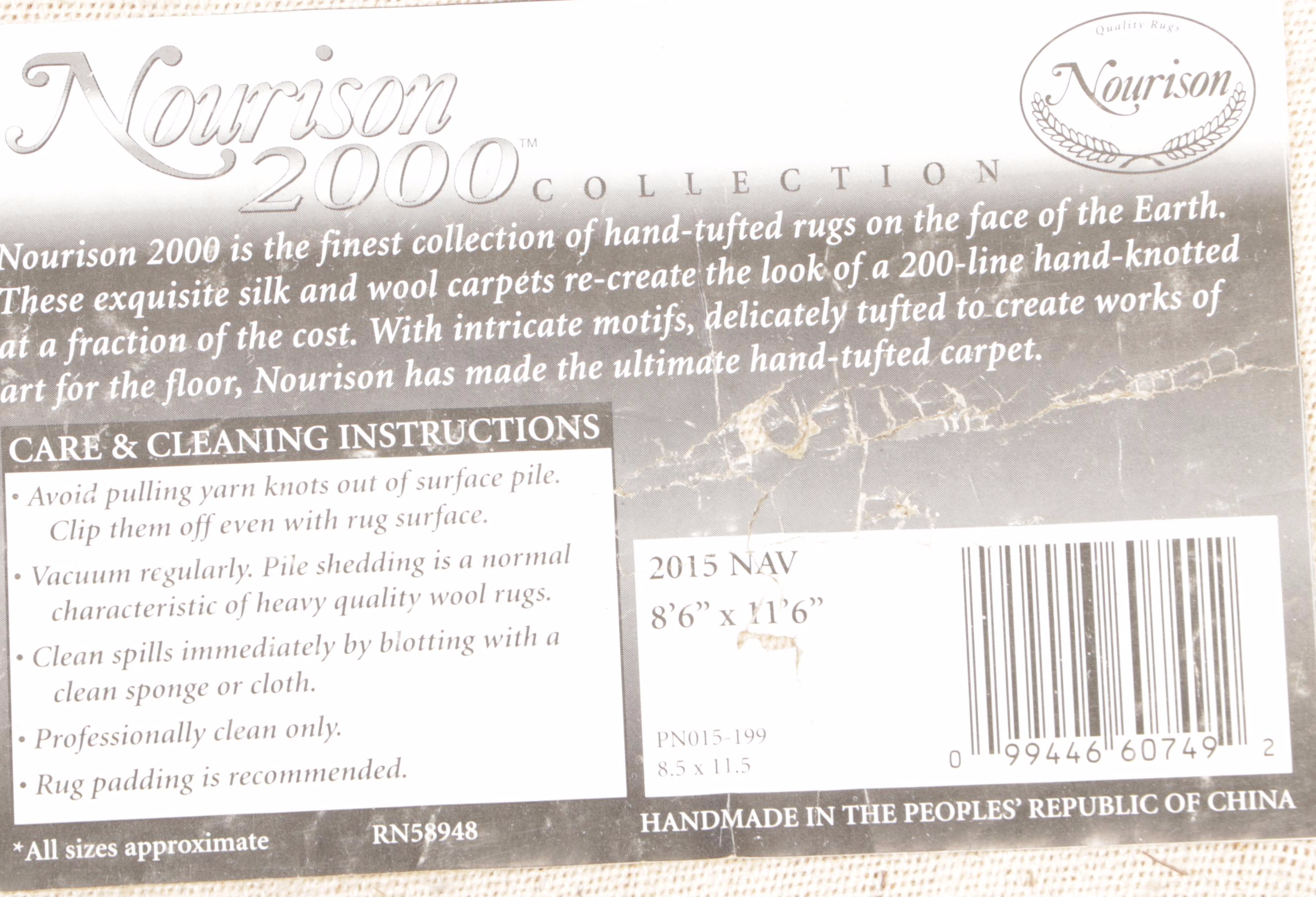 8'6 x 11'4 Hand-Tufted Nourison Sino-Persian Tabriz Area Rug