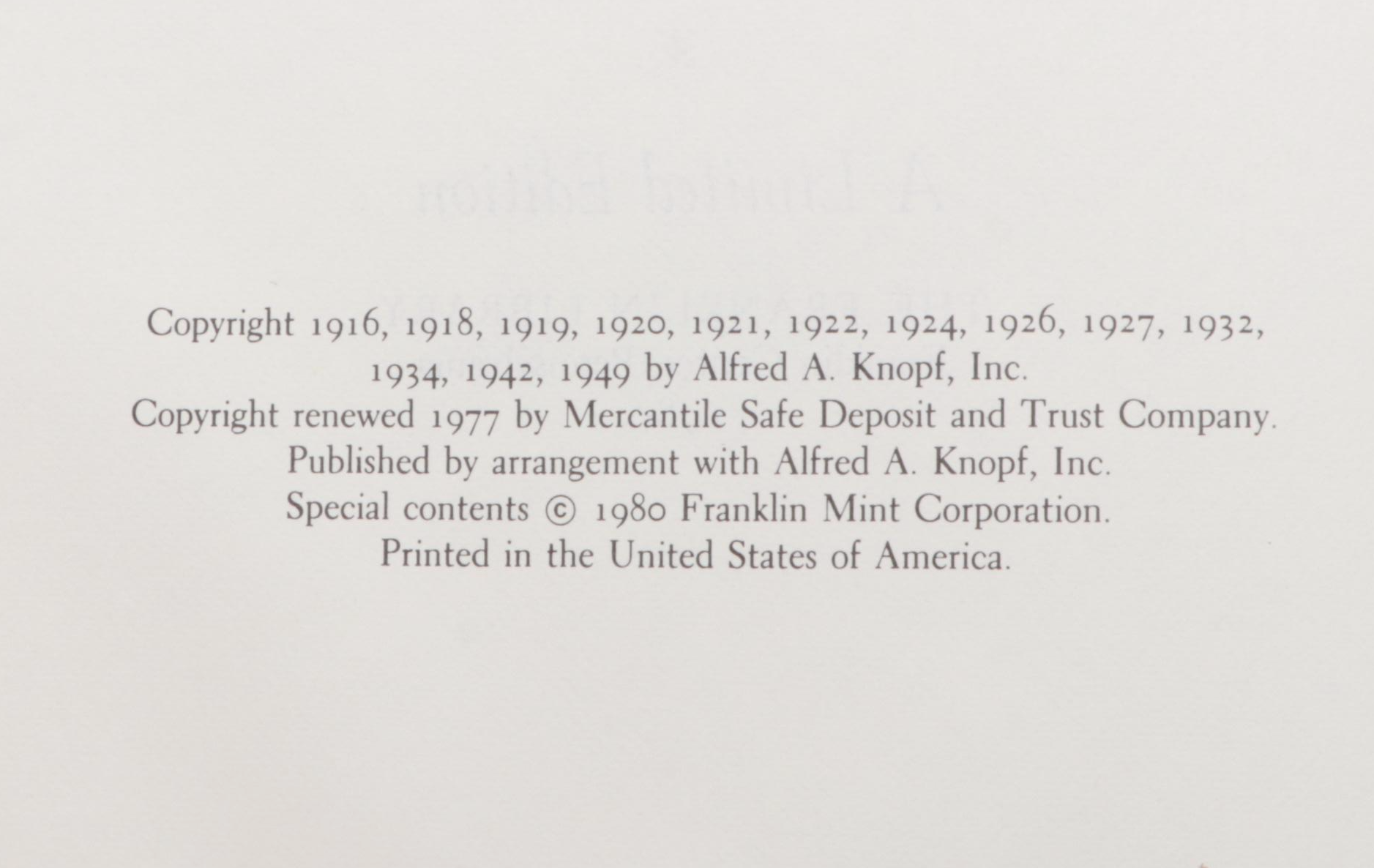 Limited Edition "A Mencken Chrestomathy" by H. L. Mencken and More