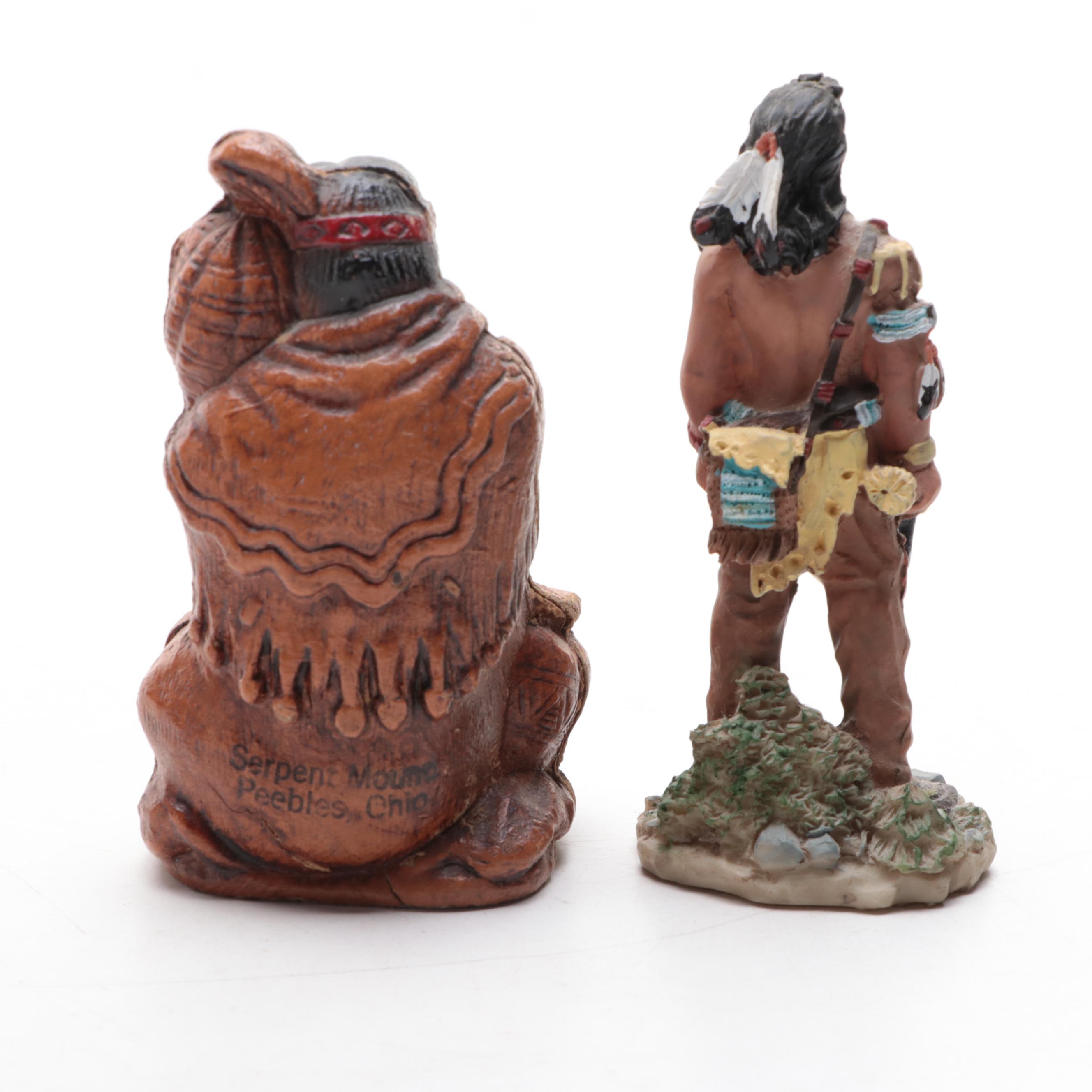 Native American Figurines, Postcards and Wall Hanging